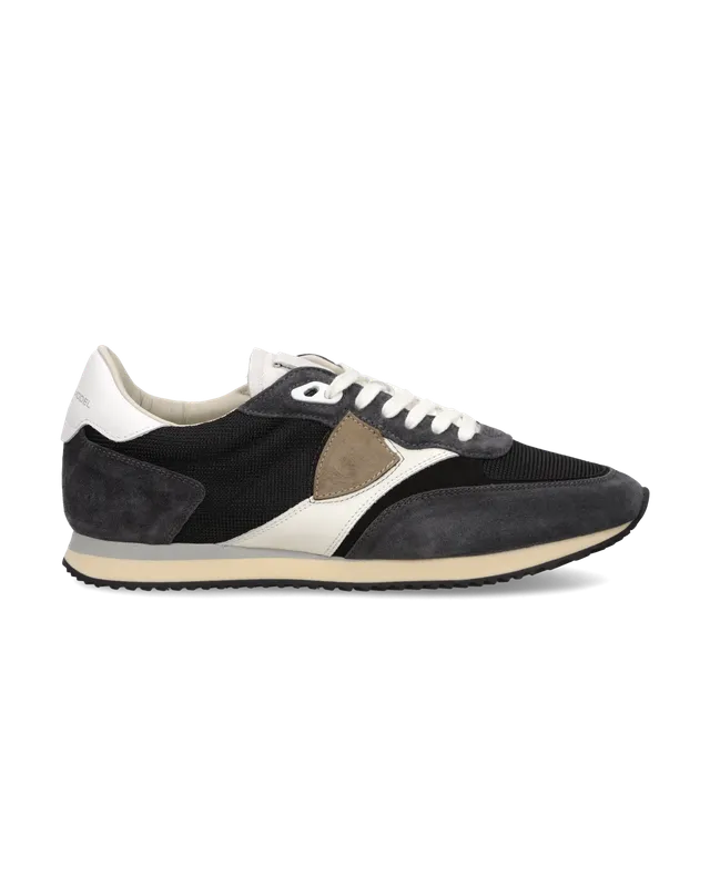 philippe-model-blville-herren-sneaker-schwarz-wei-beige image 1