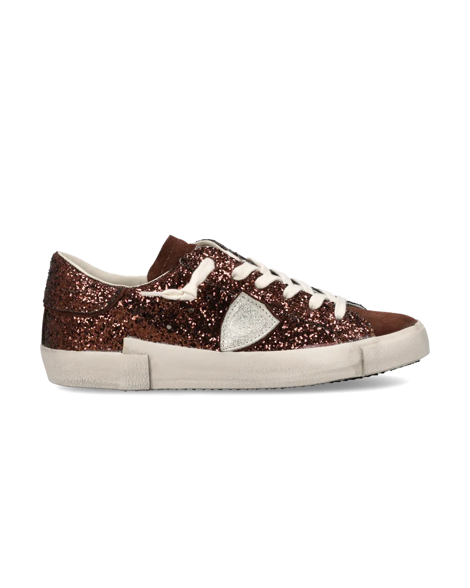 philippe-model-prsx-sneaker-damen-pailletten-braun image 1