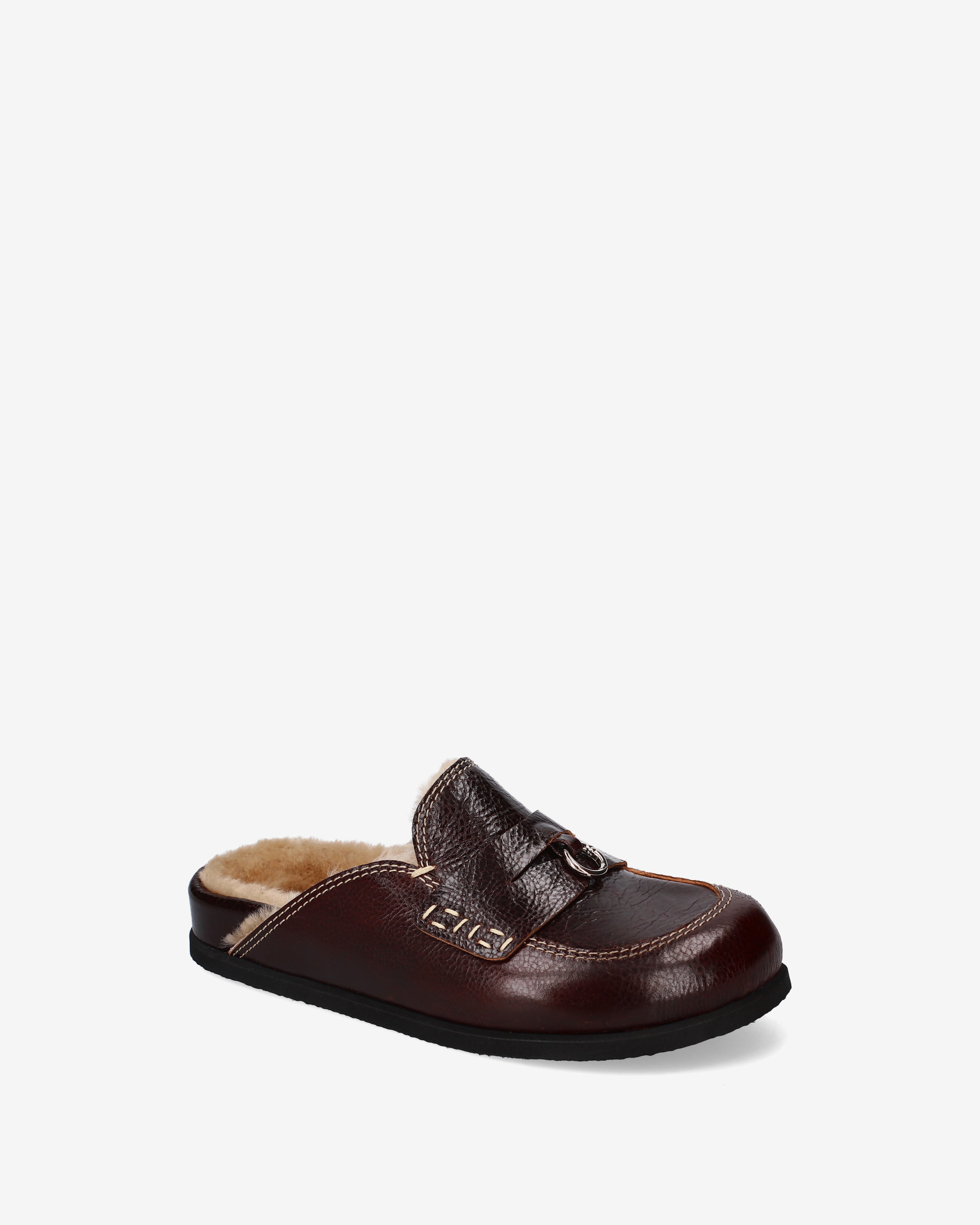 premiata-mules-shearling-damen-braune-leder-mules-made-in-italy image 4