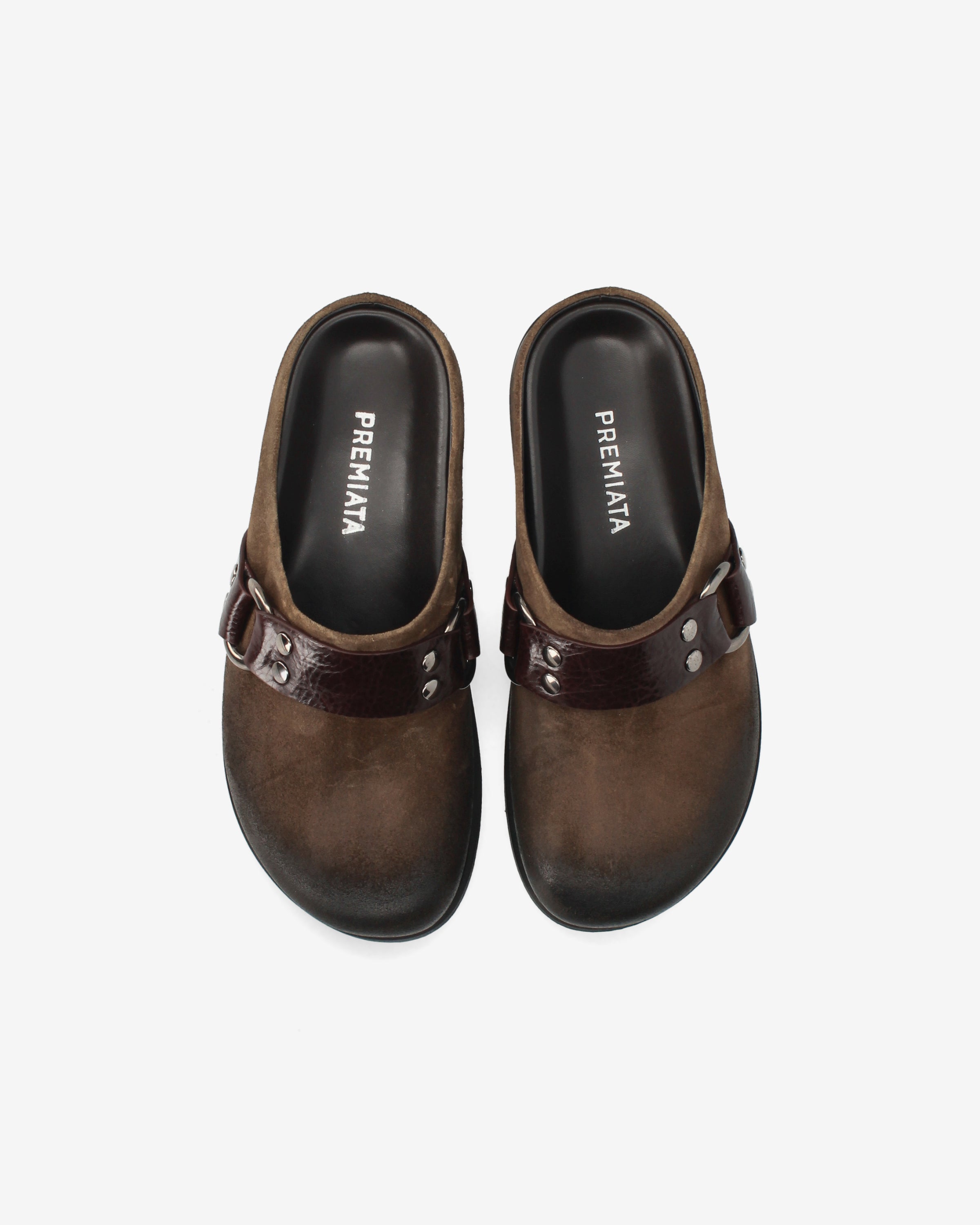 premiata-sabot-damen-mule-fango-scamosciato-leder-mit-nieten-riemen image 6