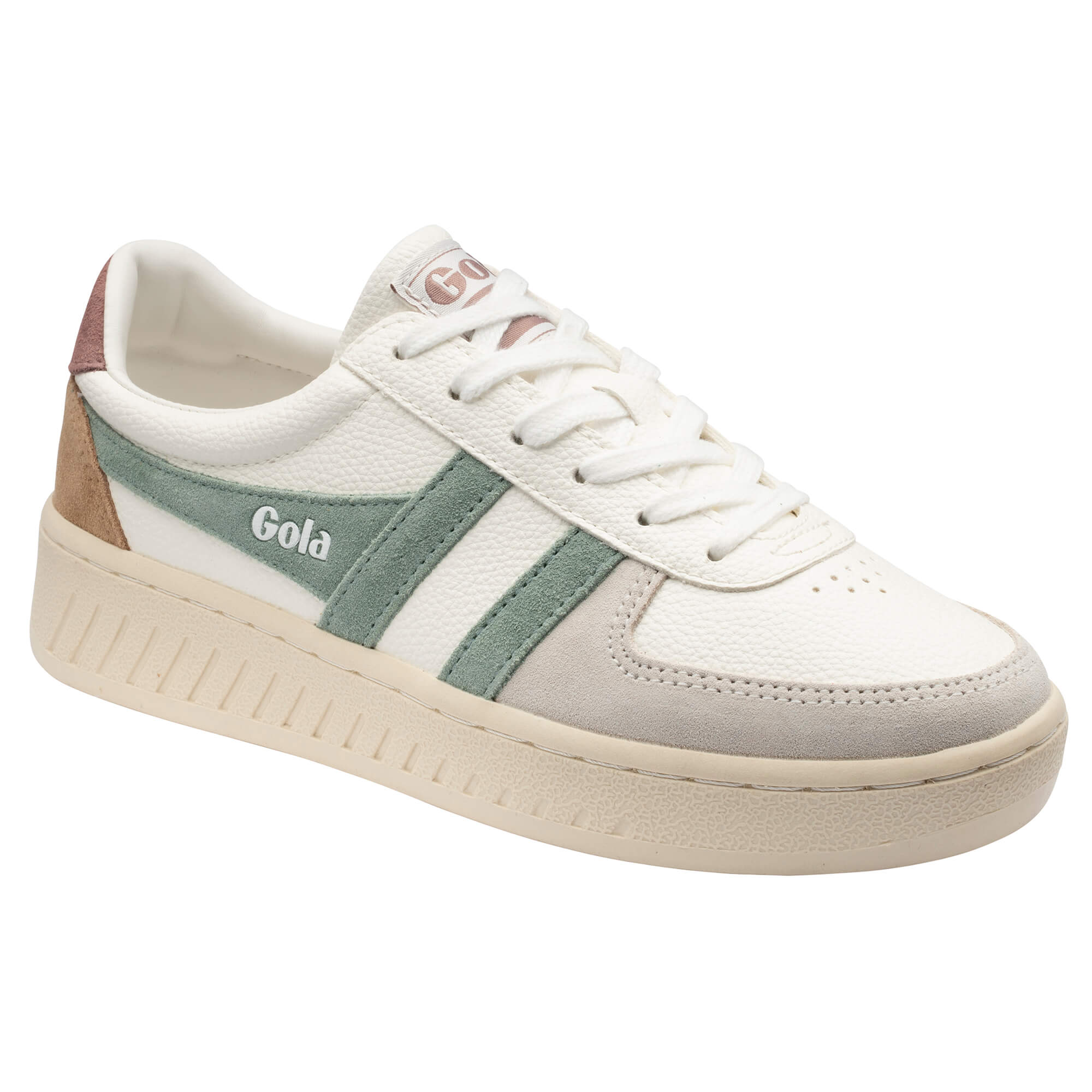 gola-grandslam-trident-damen-sneaker-wei-green-mist-brownrose image 2