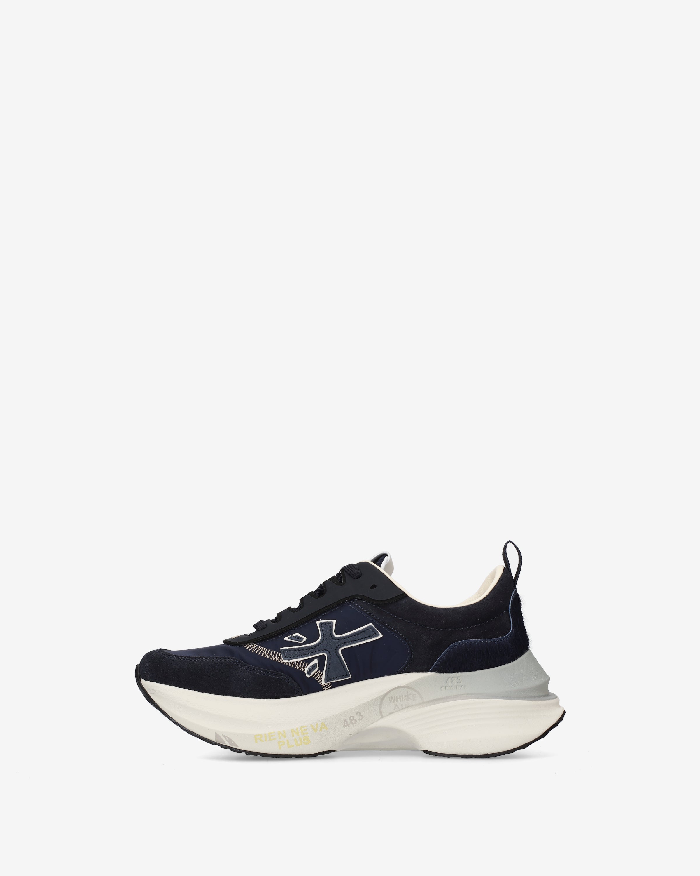 premiata-hill-8686-sneaker-damen-navyblau-leder-maxi-sohle image 3