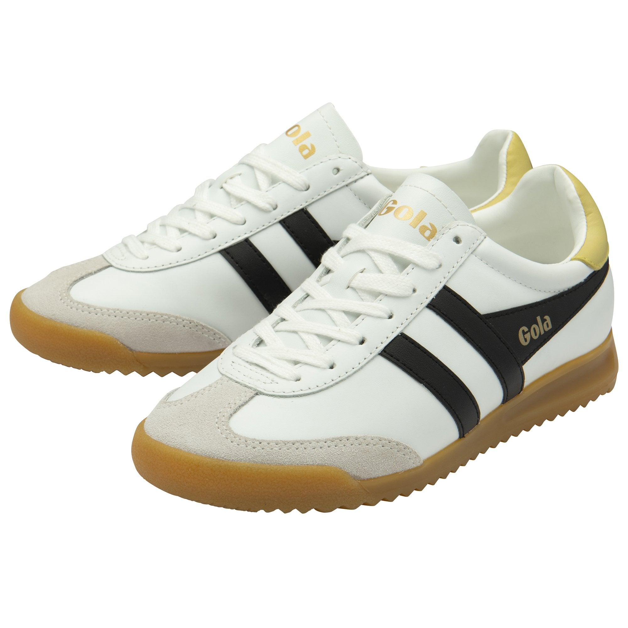 gola-torpedo-sneaker-f-r-damen-wei-schwarz-zitrone-leder image 3