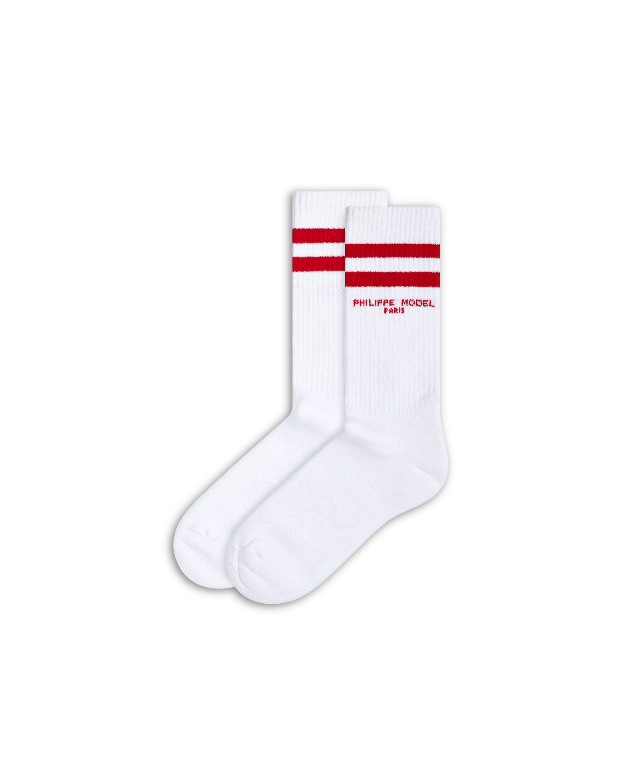 philippe-model-baumwoll-socken-unisex-wei-rot image 1