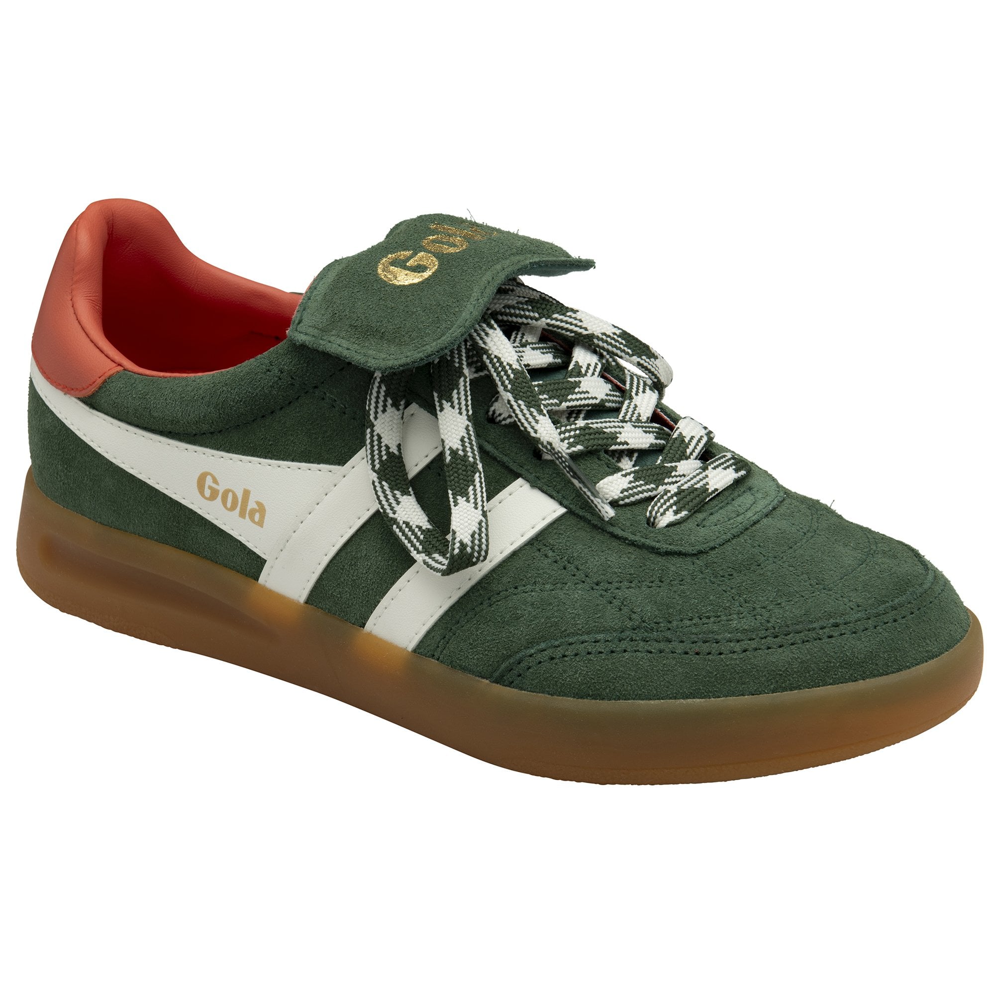 gola-stadia-86-damen-sneaker-evergreen-wildleder-mit-karo-schn-rsenkeln image 2