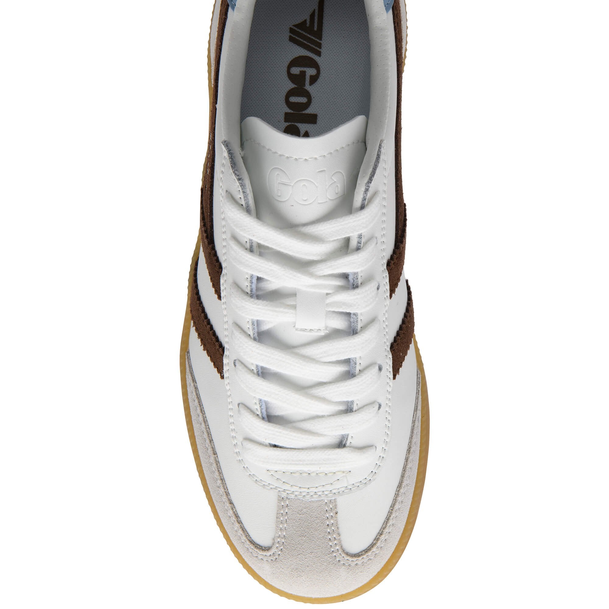 gola-viper-leather-damen-sneaker-wei-dunkelbraun-hellblau image 5