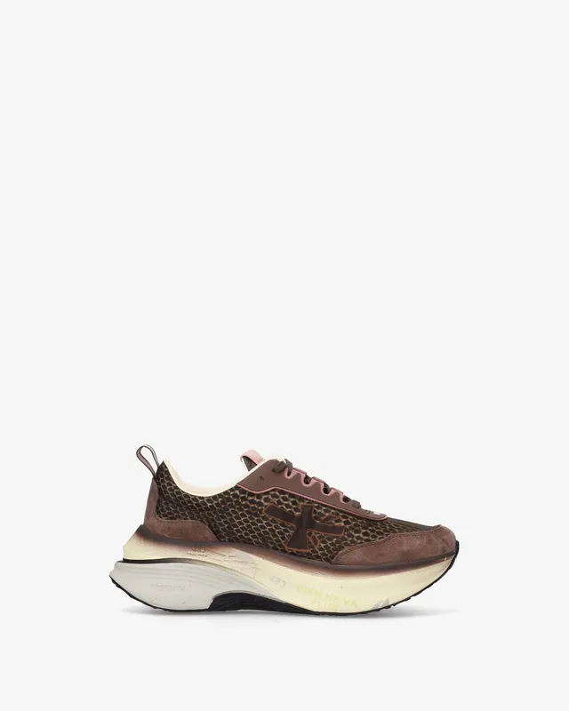 premiata-hill-8547-sneaker-damen-braun-reptil-maxi-sohle image 1