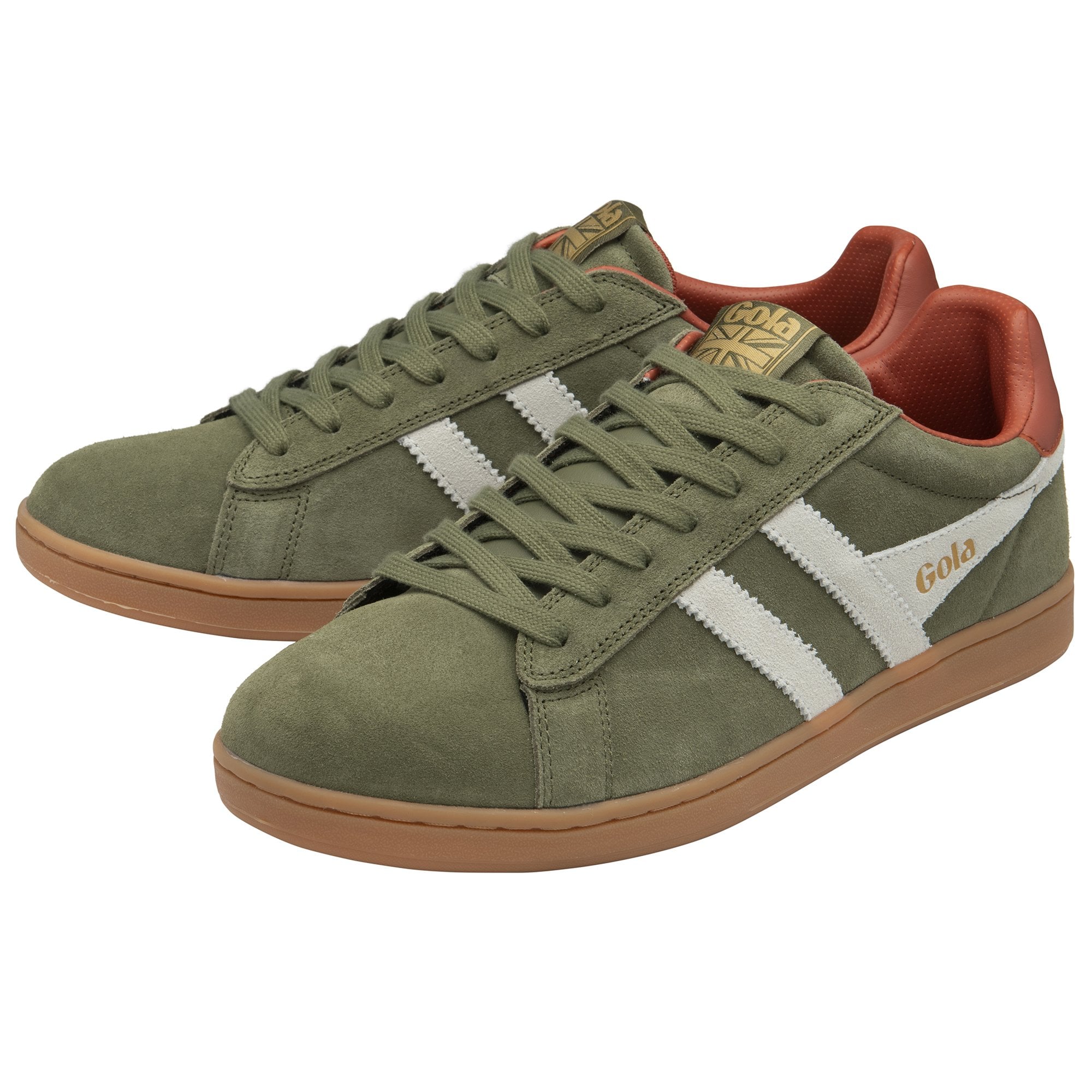 gola-equipe-ii-wildleder-sneaker-f-r-herren-khaki-cremewei-rost image 3