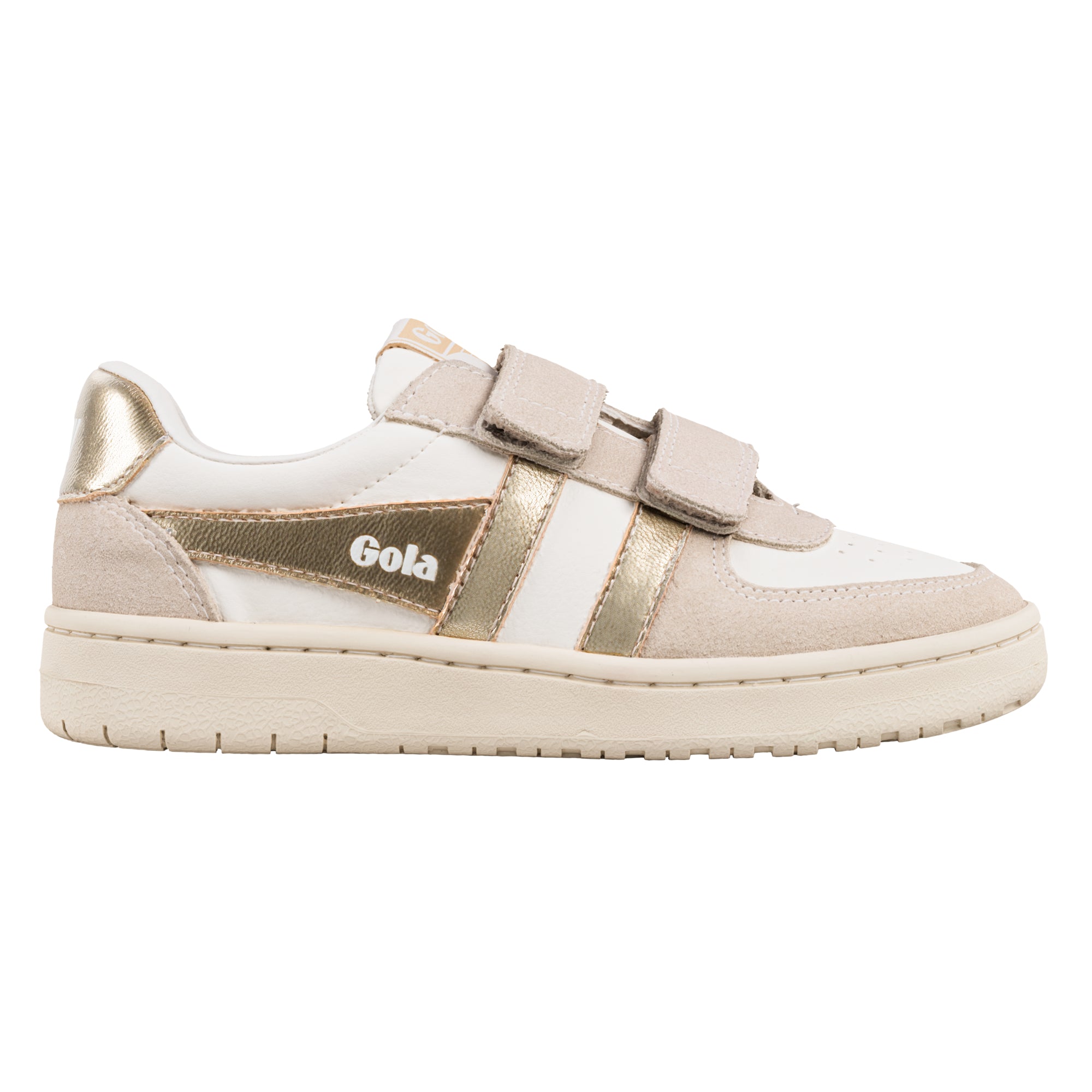 gola-hawk-mirror-strap-kinder-sneaker-creme-gold-mit-doppel-klett image 1