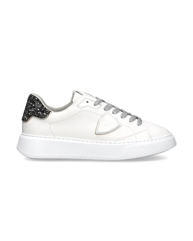 philippe-model-temple-sneaker-damen-wei-schwarz-mit-glitzer-ferse image 1