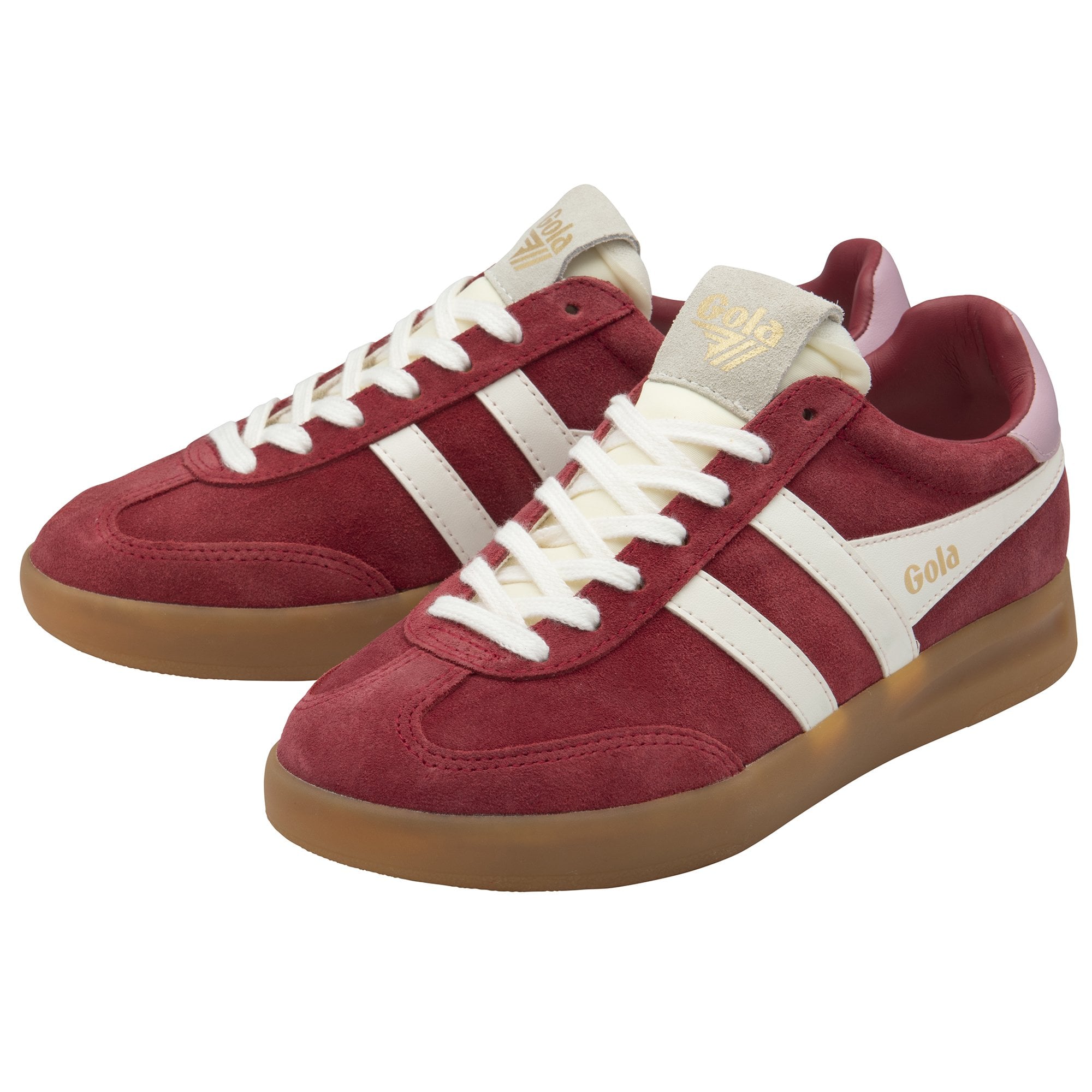gola-cyclone-sneaker-f-r-damen-tiefrot-off-white-bonbonrosa-wildleder image 3