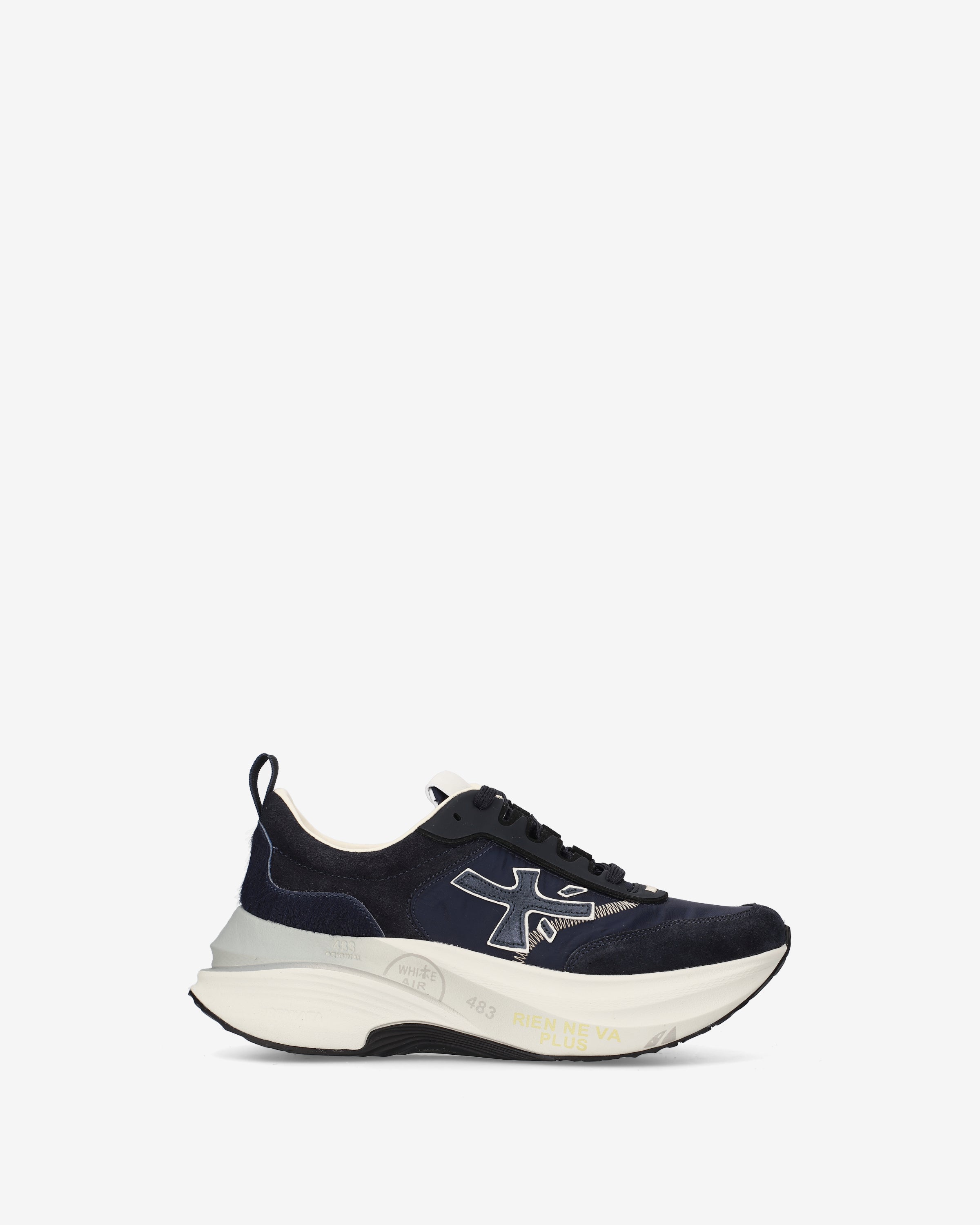 premiata-hill-8686-sneaker-damen-navyblau-leder-maxi-sohle image 1