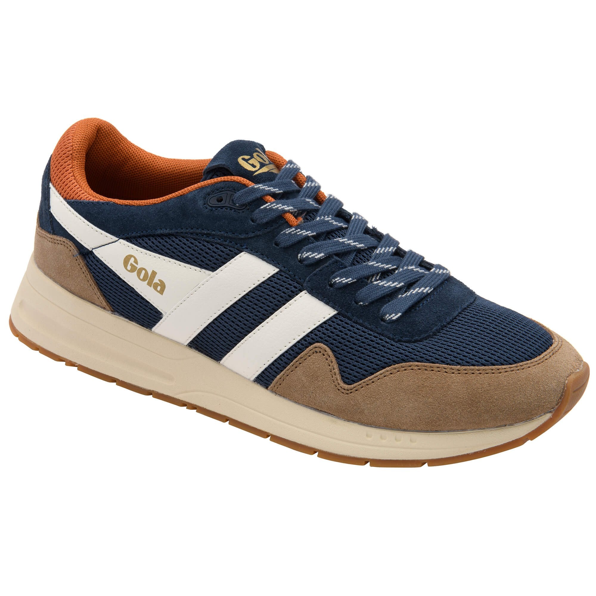 gola-delta-herren-sneaker-navy-mesh-tabak-cremewei image 2