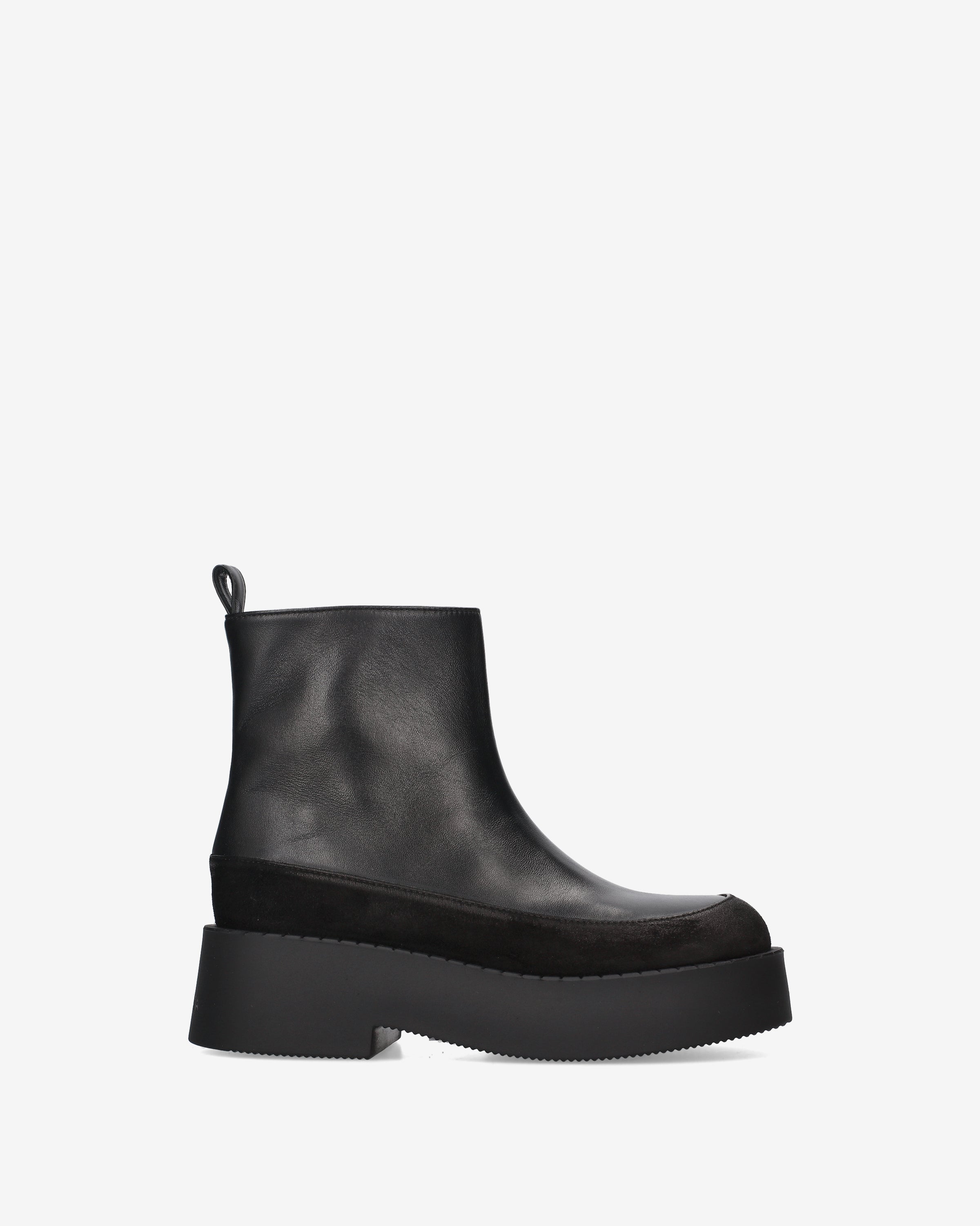 premiata-damen-platform-stivaletto-schwarz-leder-camoscio image 1