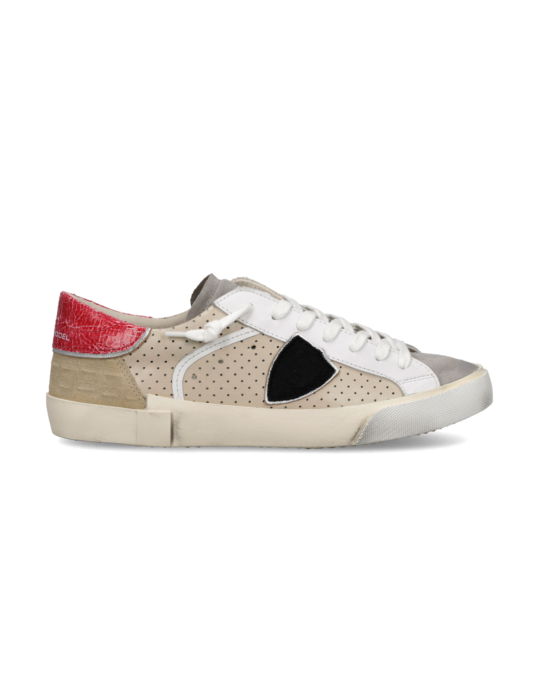 philippe-model-prsx-herren-sneaker-creme-rot image 1