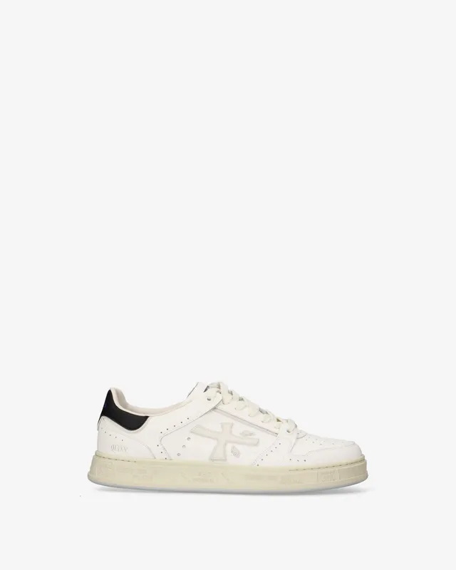 premiata-quinn-8209-herren-sneaker-leder-cremewei-navy image 1