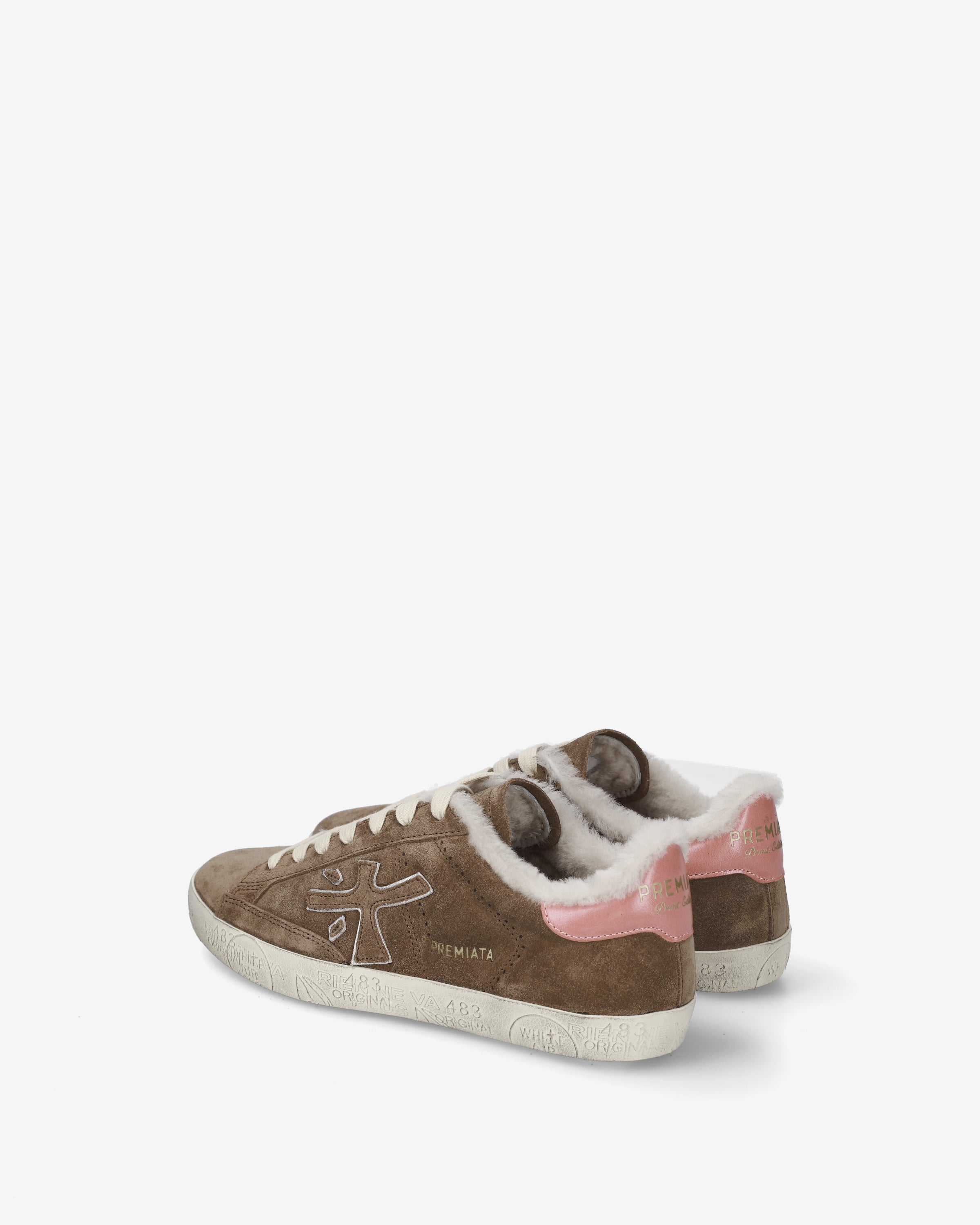 premiata-stevend-8485m-damen-sneaker-braun-suede-rosa image 5