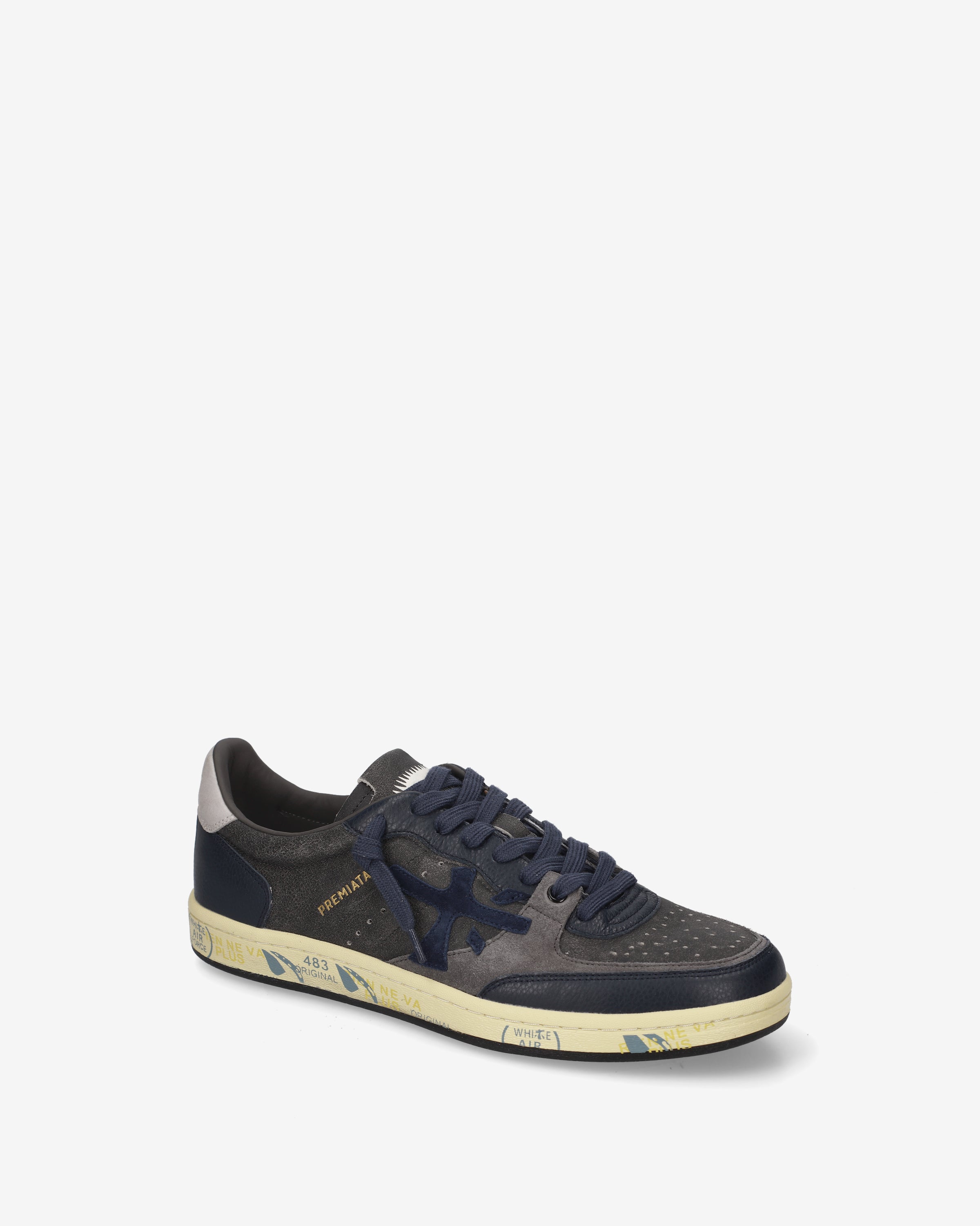 premiata-bskt-clay-8444-sneaker-navy-grey-leder-suede-herren image 4