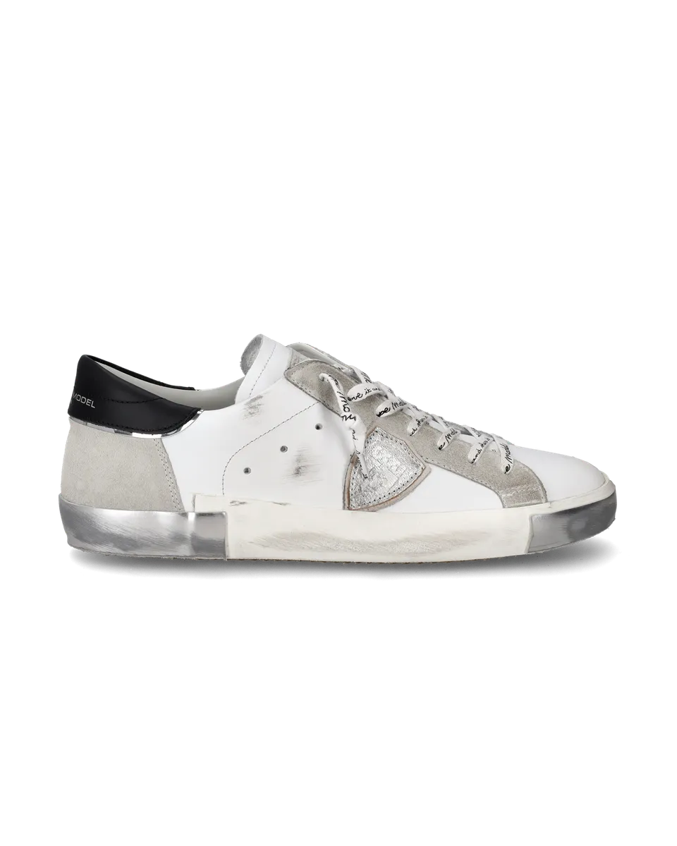 philippe-model-prsx-herren-sneaker-blanc-argent-wei-silber image 1