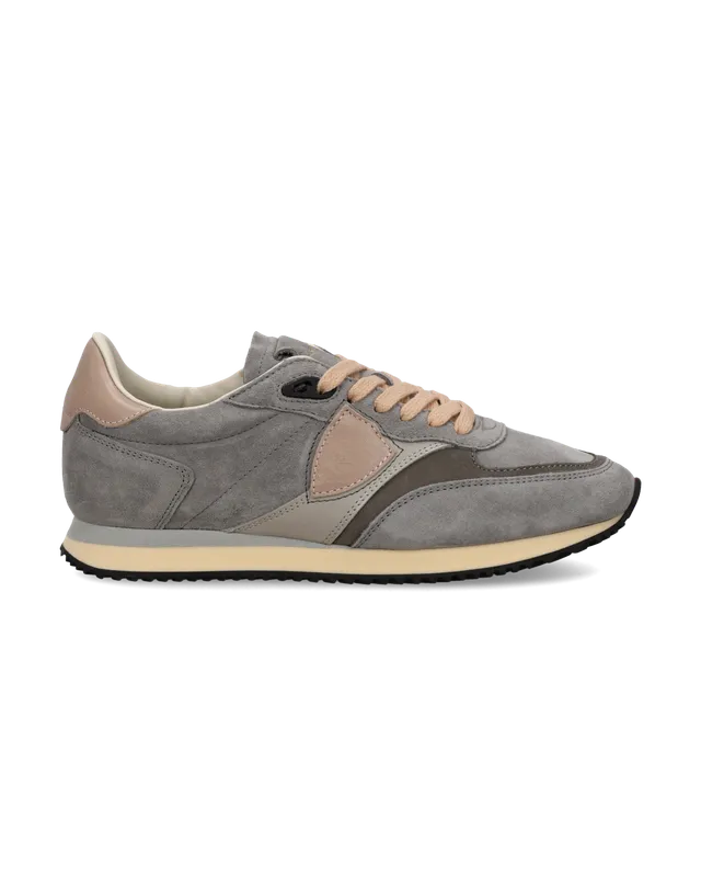 philippe-model-blville-femme-sneaker-gris-taupe-rose-grau-rosa image 1