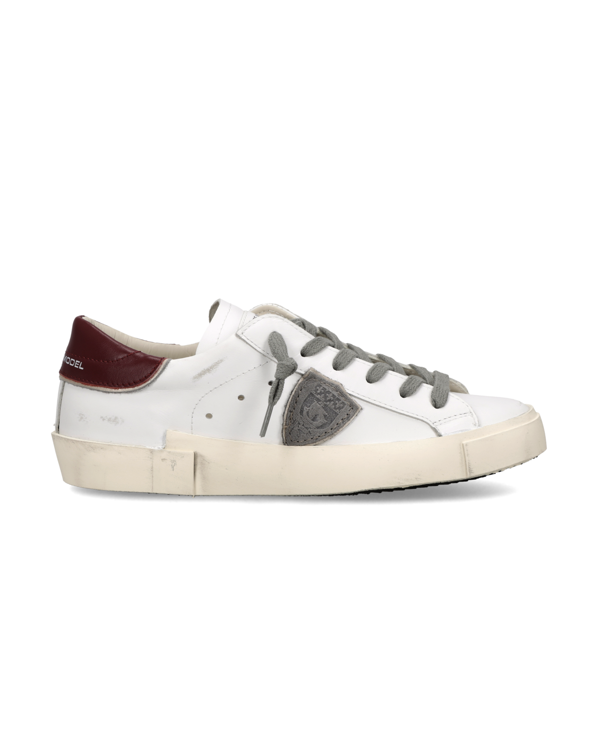 philippe-model-prsx-sneaker-damen-wei-bordeaux-grau image 1