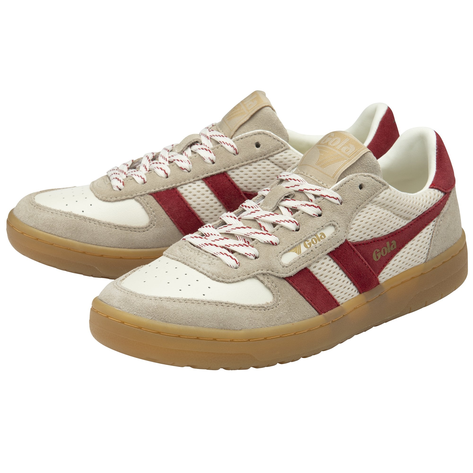 gola-hawk-83-damen-sneaker-wei-tiefrot-mit-mesh image 3