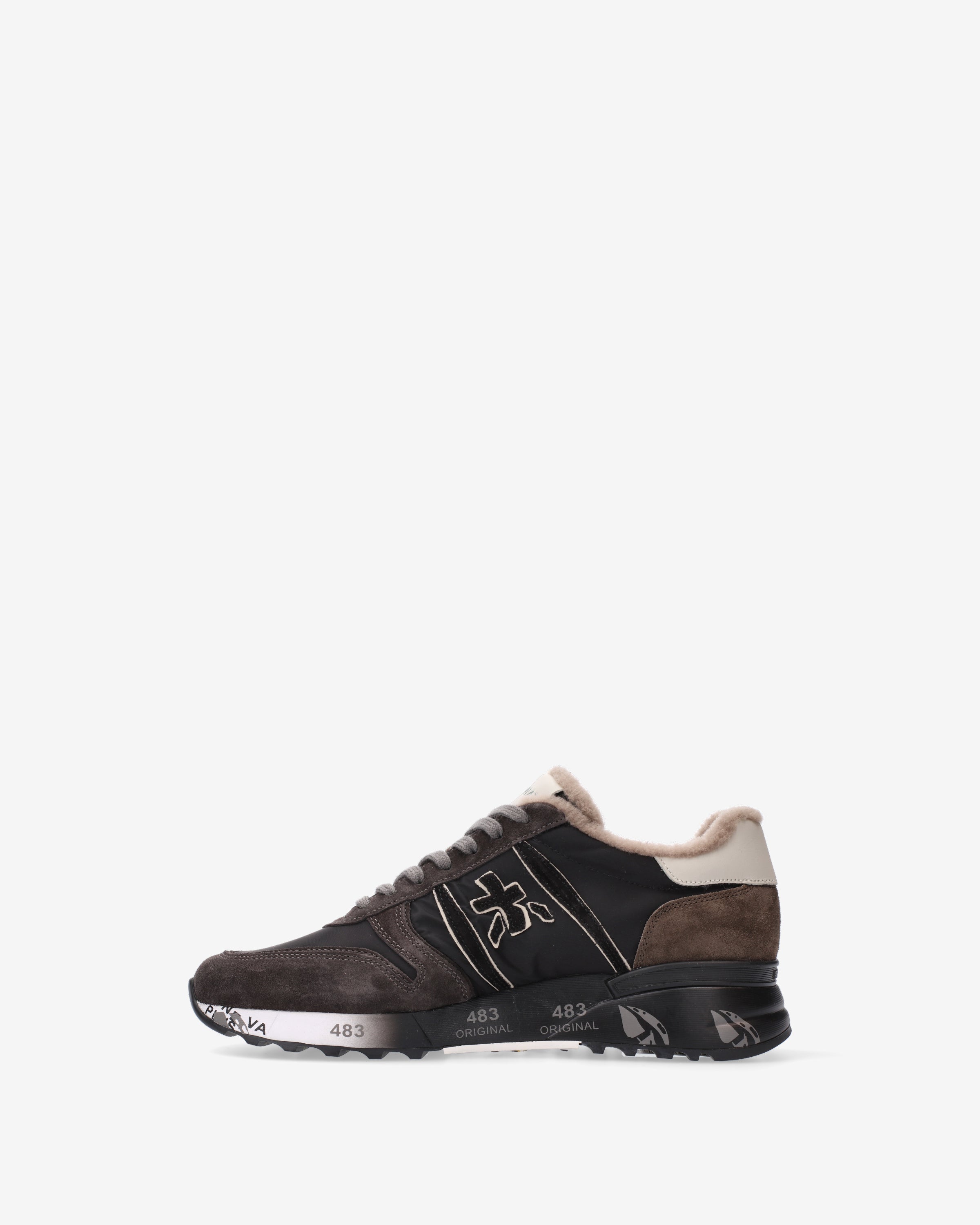 premiata-lander-6103-herren-winter-sneaker-lammfell-braun-schwarz image 3