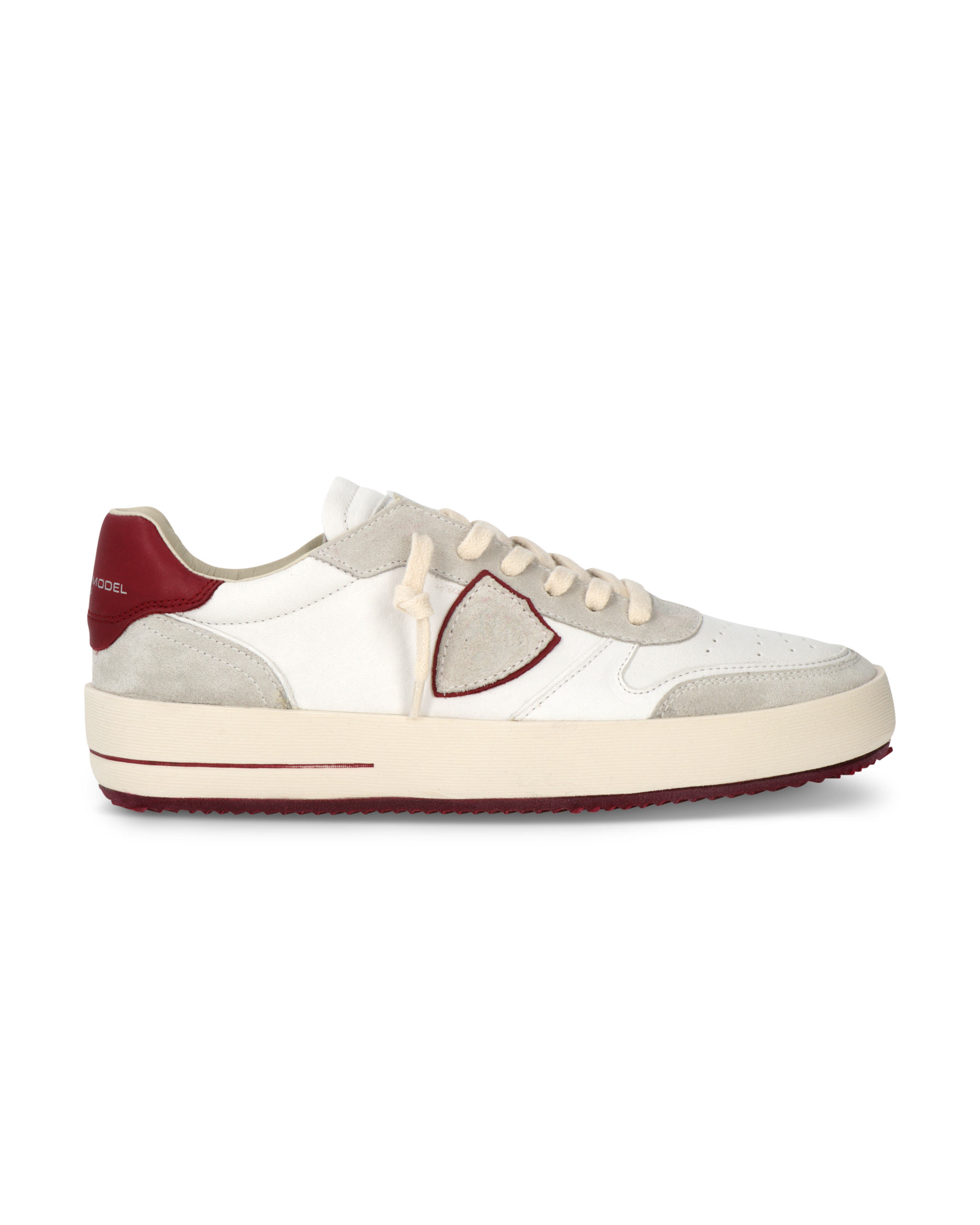philippe-model-nice-sneaker-herren-wei-bordeaux image 1