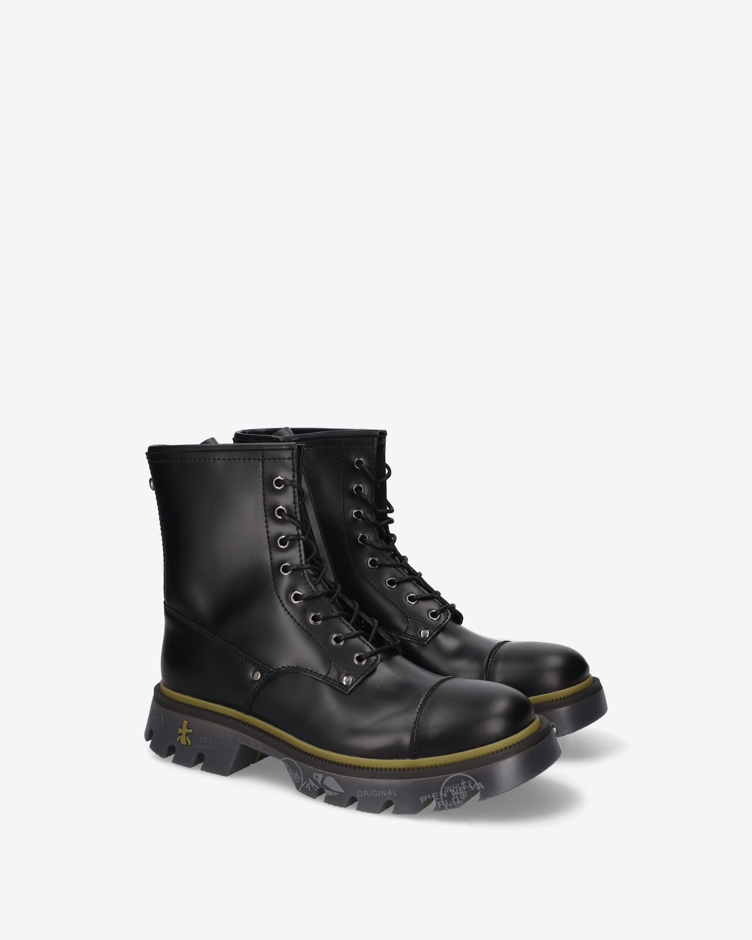 premiata-clapham-519-herren-combat-boot-glattleder-schwarz image 2