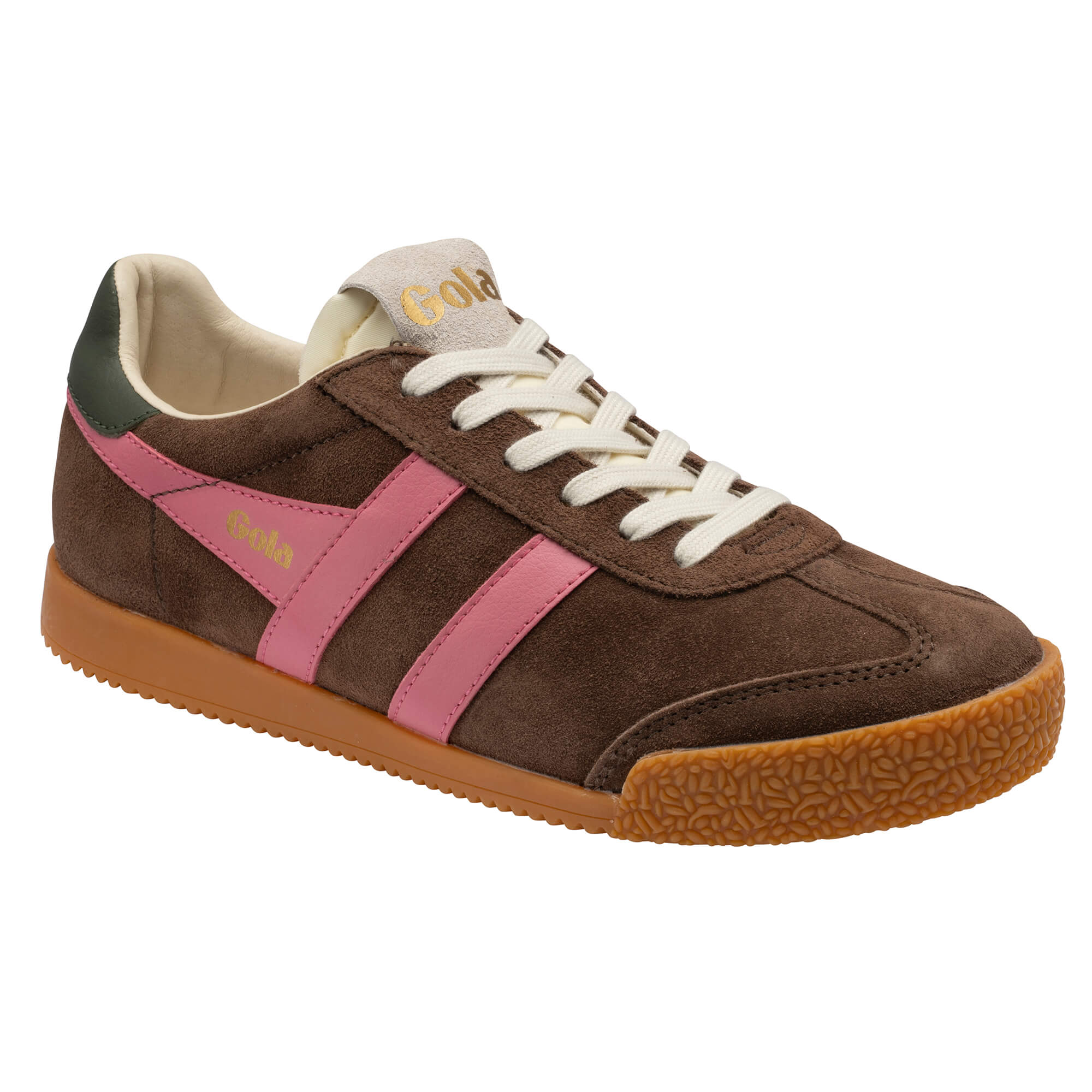 gola-elan-sneaker-f-r-damen-heritage-trainingsschuh-dunkelbraun-pink-khaki image 2
