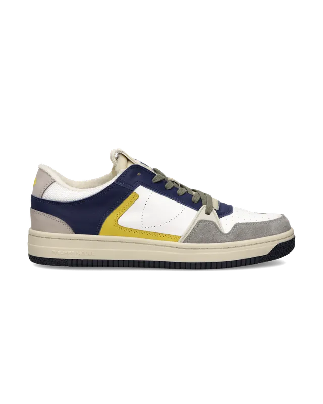 philippe-model-la-grande-nice-sneaker-herren-wei-blau-gelb image 1