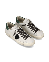 philippe-model-prsx-herren-sneaker-wei-flaschengr-n-glattleder-einsatz image 4