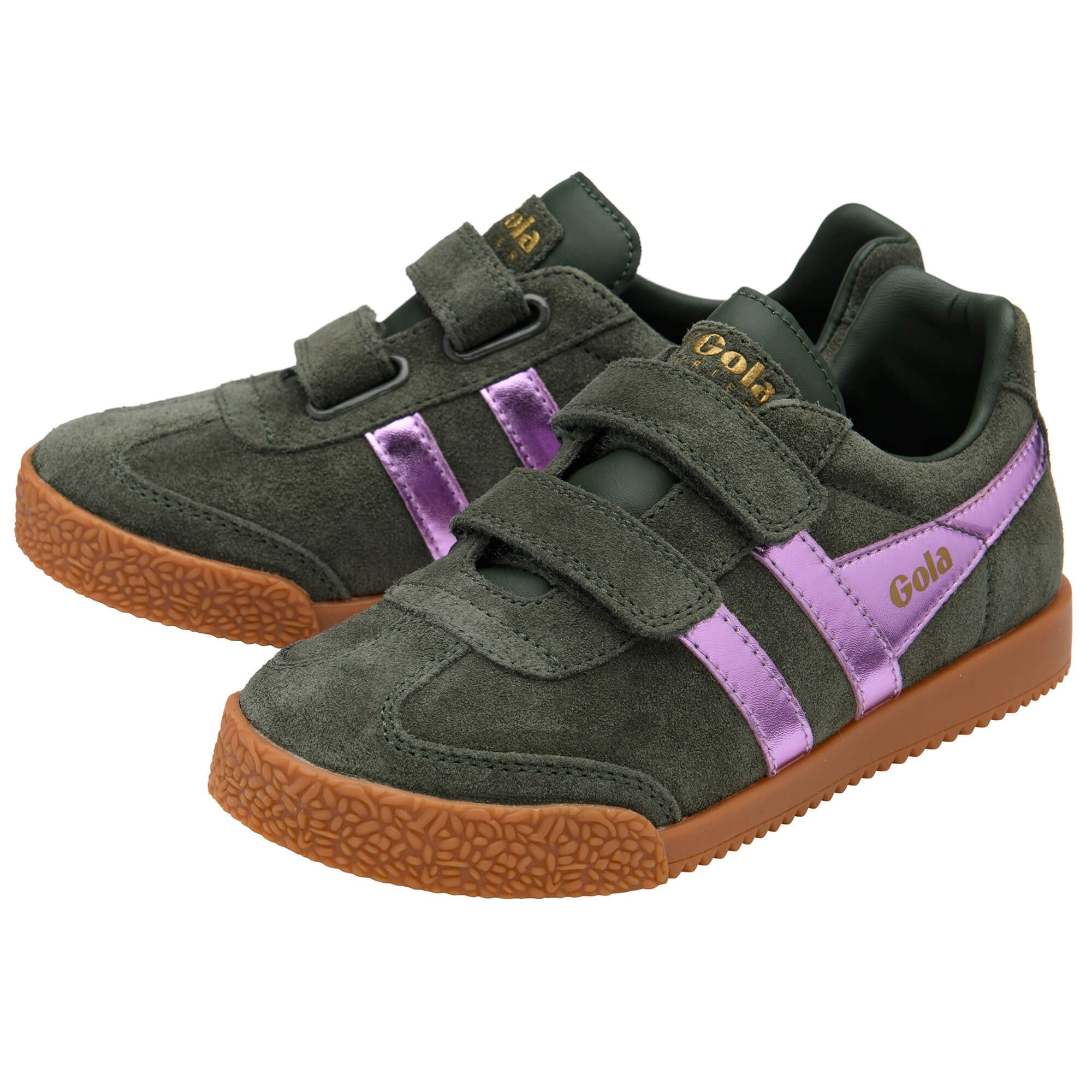 gola-harrier-glitzer-kinder-sneaker-khaki-lila-klett image 3