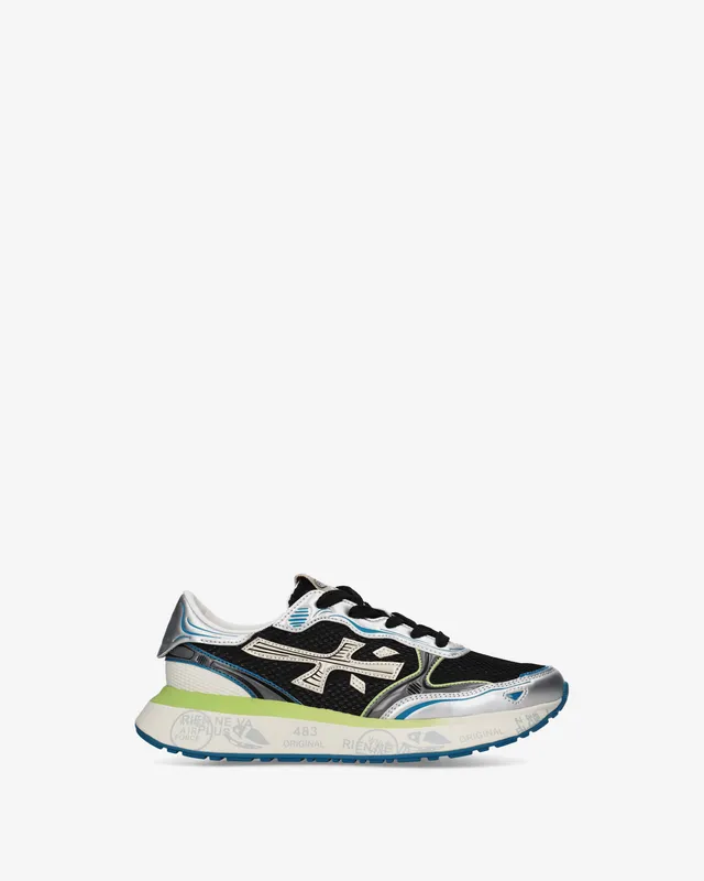 premiata-lauryn-8554-damen-running-sneaker-schwarz-silber image 1
