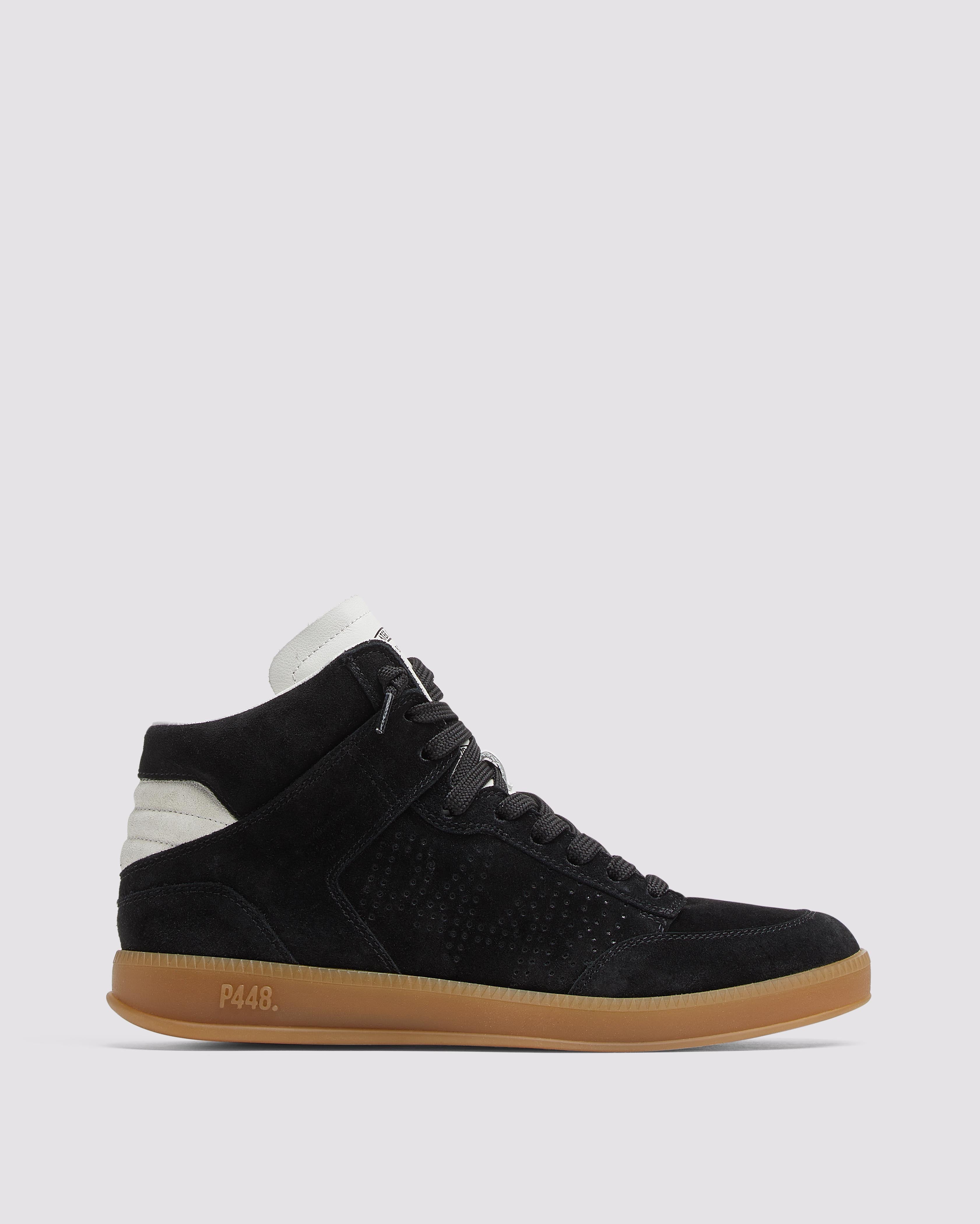 p448-london-black-herren-high-top-sneaker-schwarzes-wildleder image 1