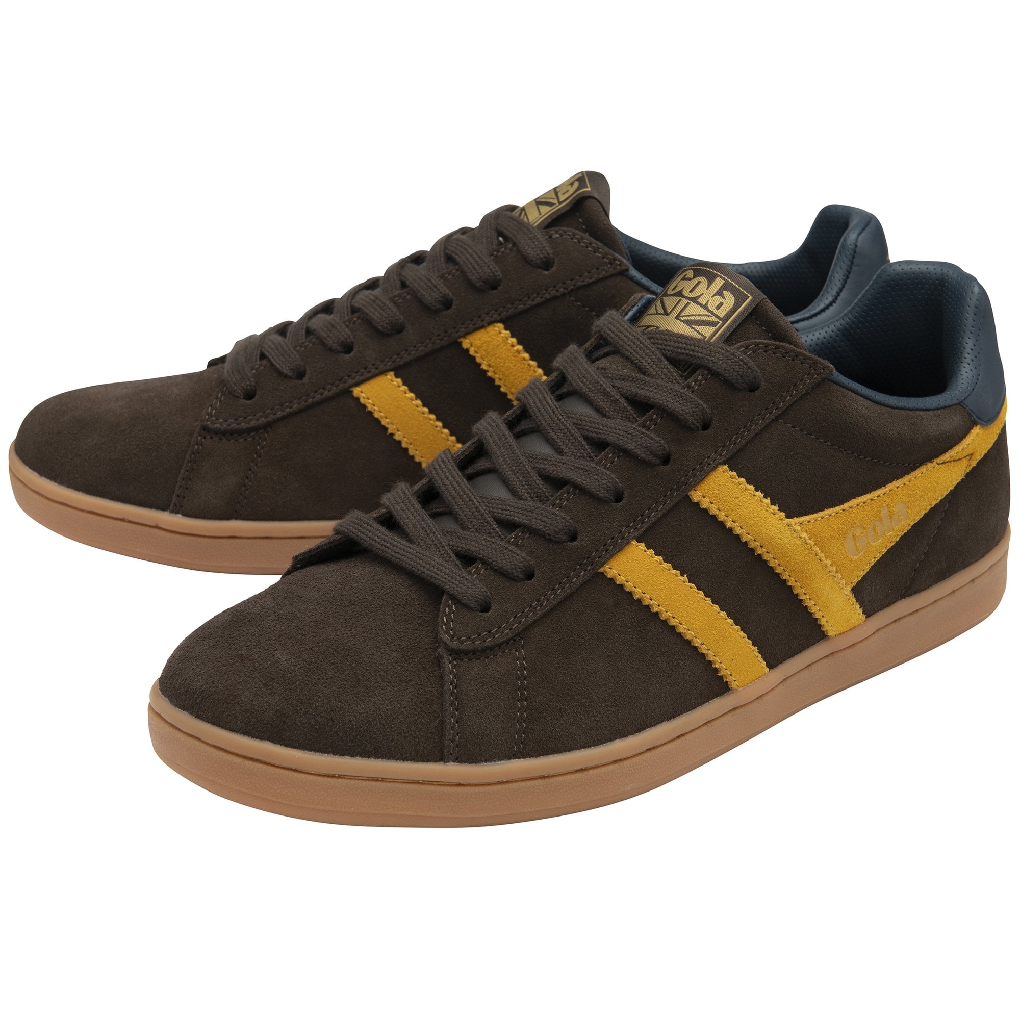 gola-equipe-ii-suede-herren-sneaker-dunkelbraun-marine image 3