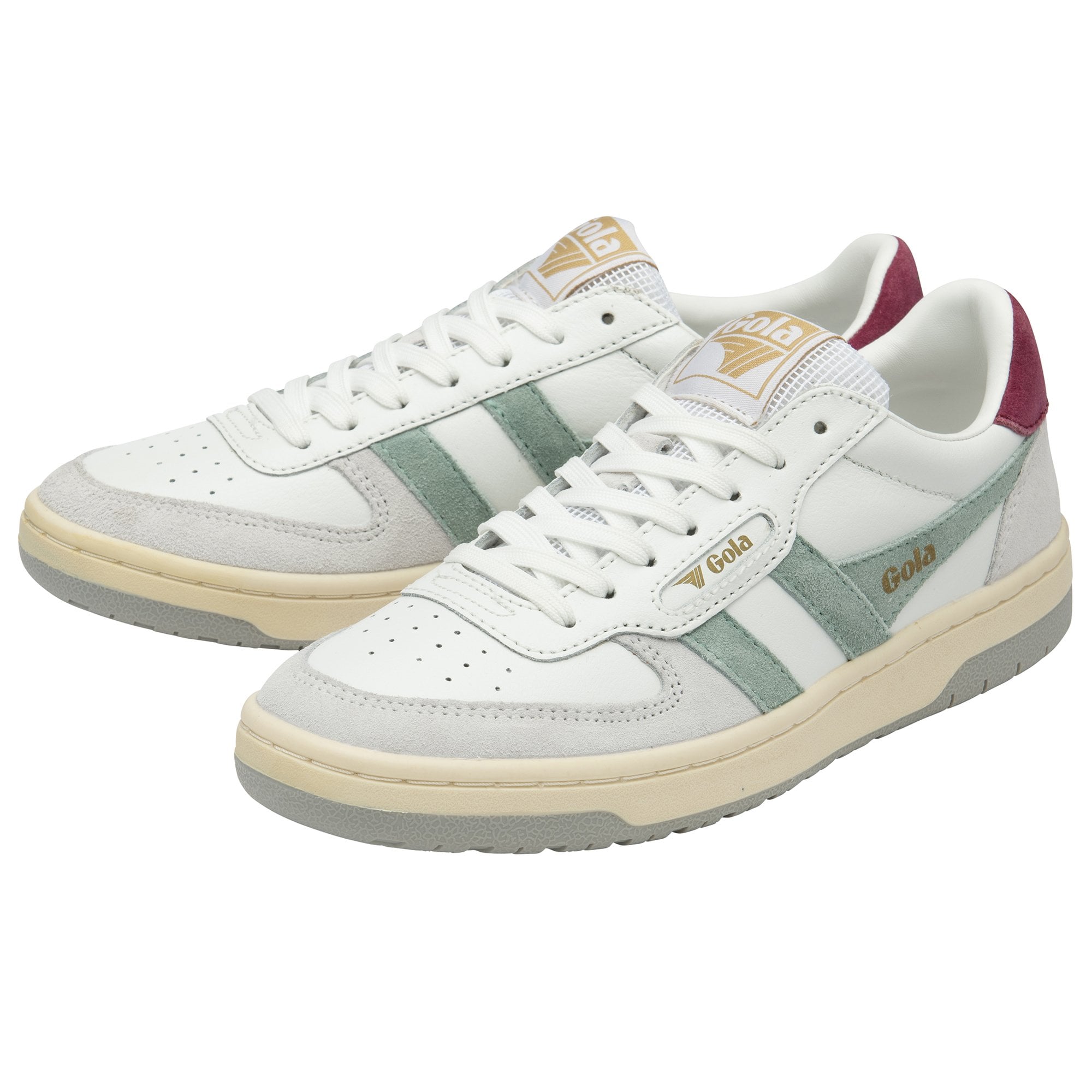 gola-hawk-damen-sneaker-wei-gr-n-kirschrot-hellgrau image 3
