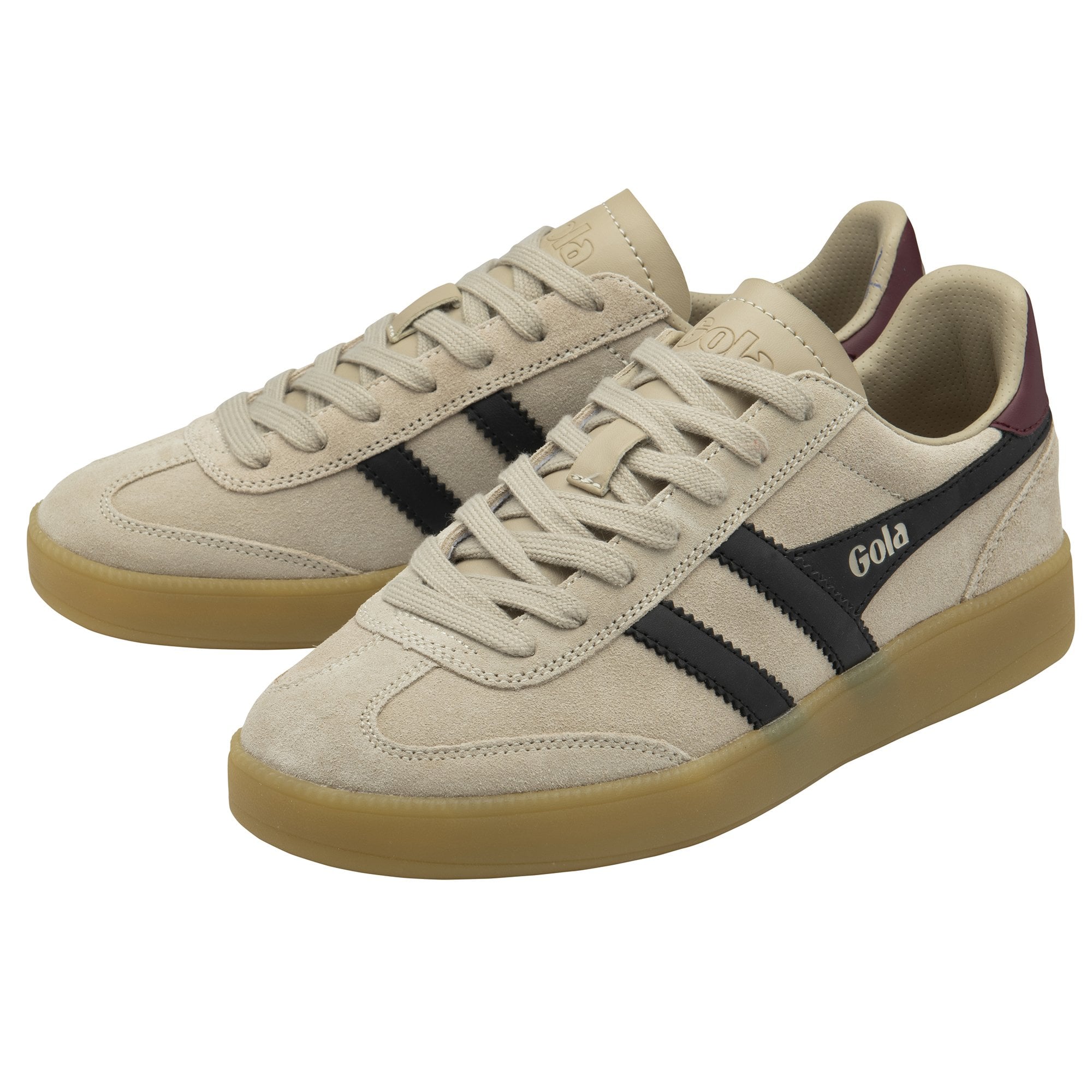 gola-viper-damen-sneaker-aus-wildleder-beige-schwarz-kirschrot image 3
