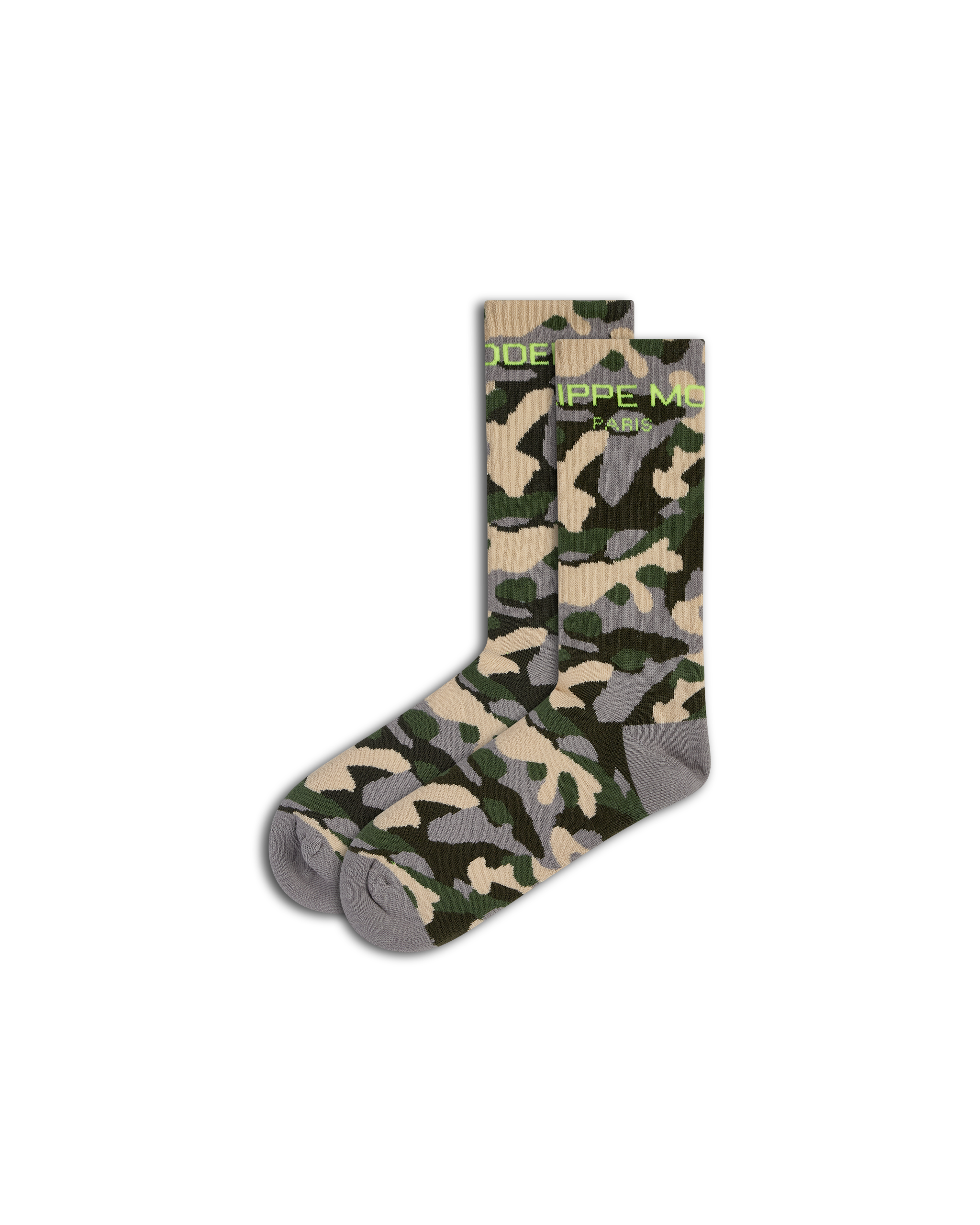 philippe-model-socken-aus-baumwolle-sand-camouflage-gr-n image 1