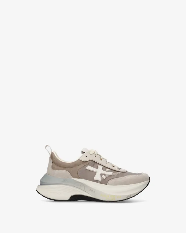 premiata-hill-8710-sneaker-damen-beige-avorio-maxi-sohle image 1