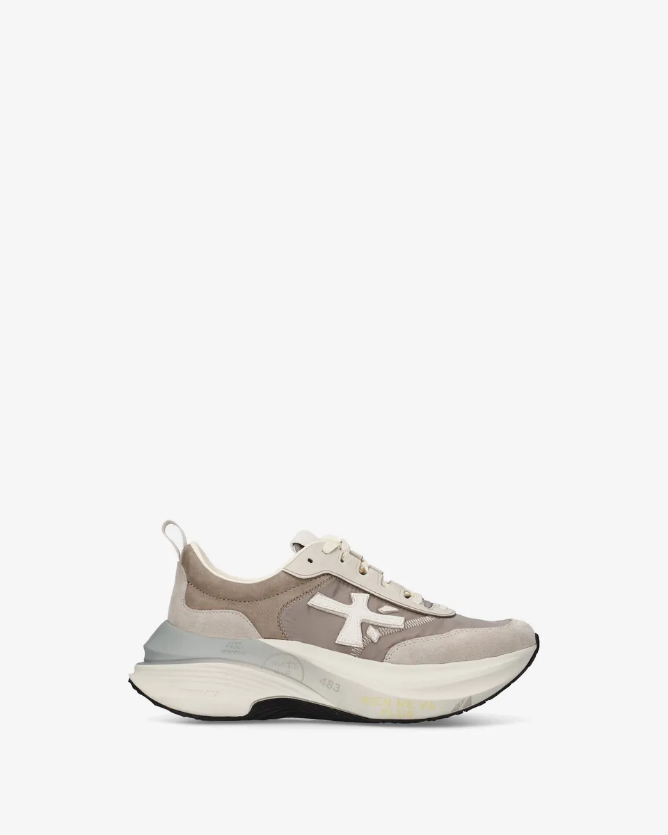 premiata-hill-8710-sneaker-damen-beige-avorio-maxi-sohle image 1