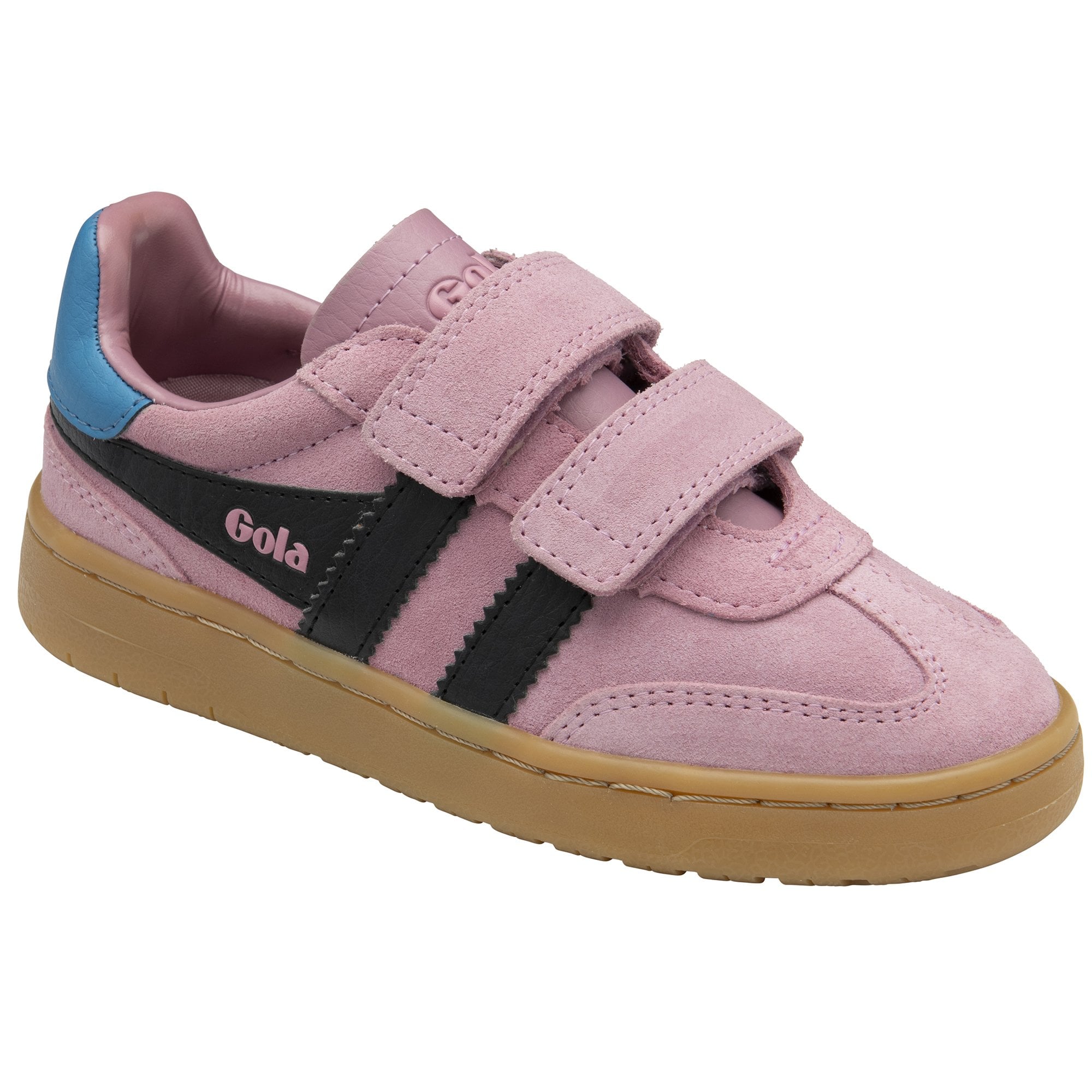 gola-viper-strap-kinder-sneaker-rosa-schwarz-klett image 2