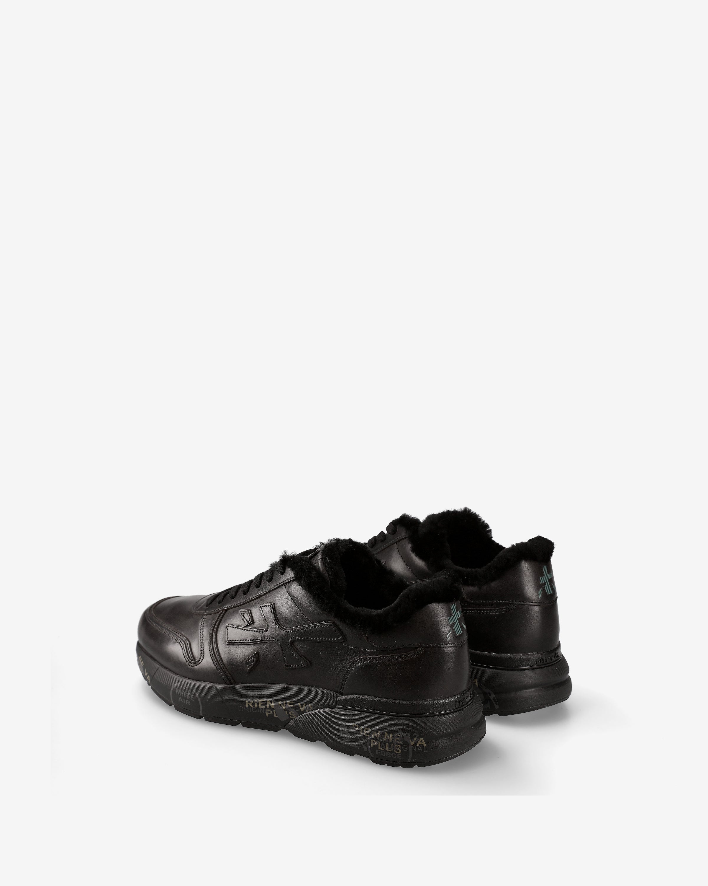 premiata-mick-1453nm-herren-sneaker-schwarz-leder-mit-lammfell image 5