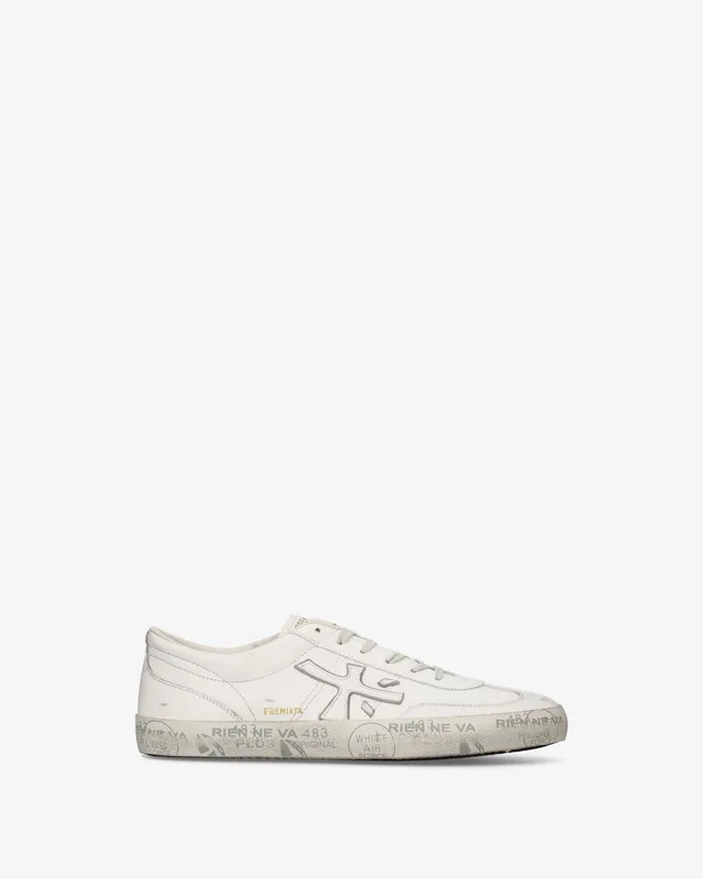 premiata-david-8091-sneaker-wei-silber-leder-laminat-details image 1