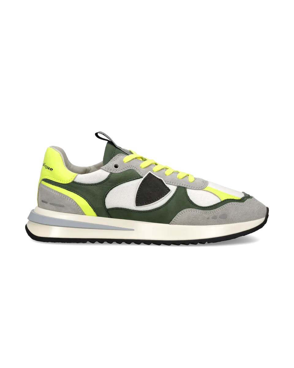 philippe-model-olympique-herren-sneaker-wei-gr-n-gelb-fluo image 1