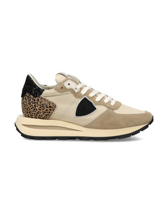 philippe-model-tropez-haute-damen-sneaker-sand-schwarz-animal image 1