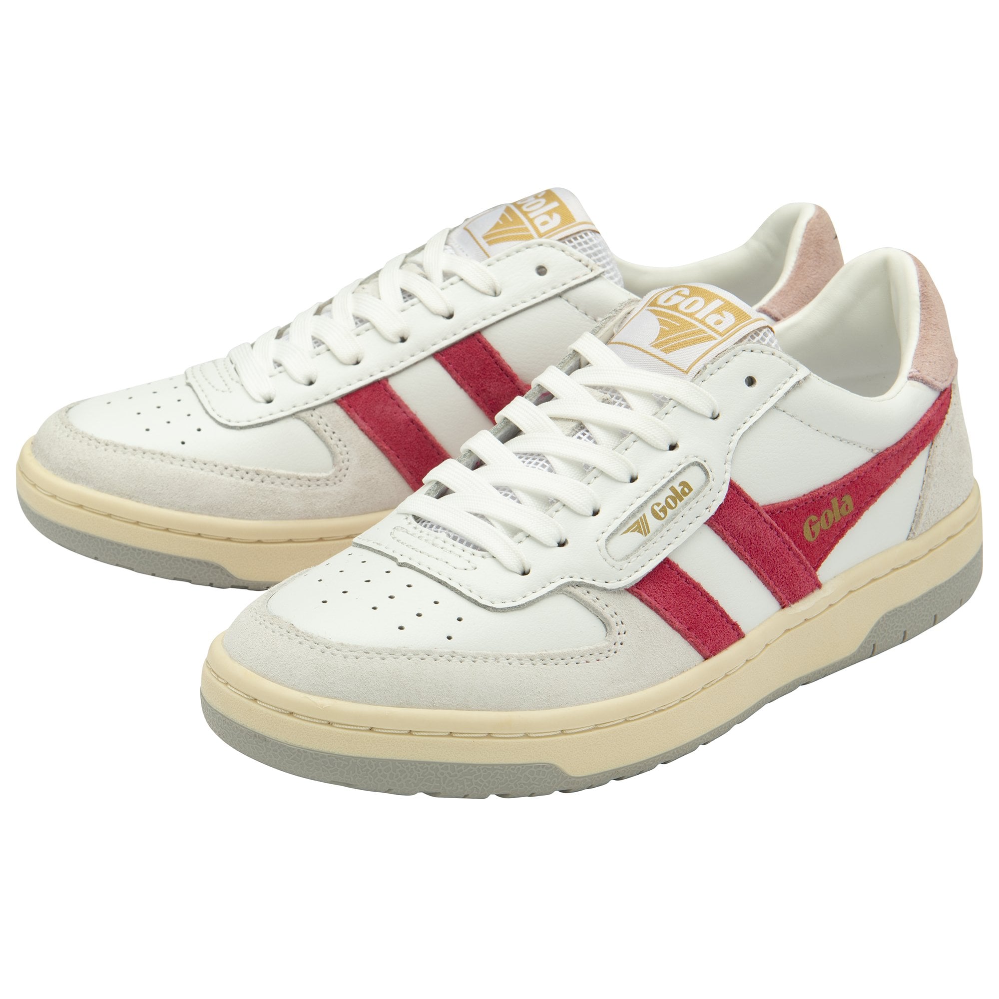gola-hawk-damen-sneaker-wei-himbeerrot-court-retro image 3