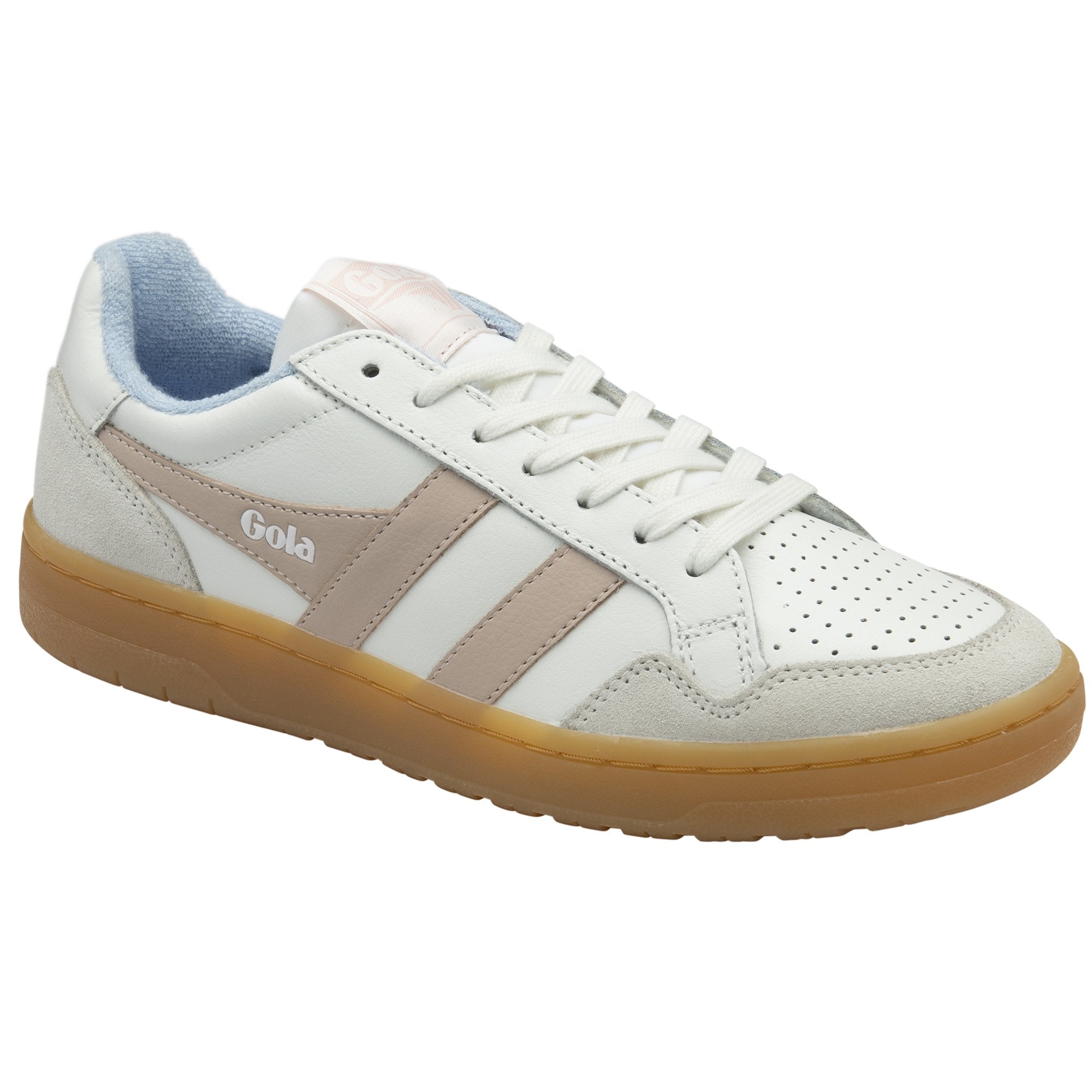 gola-eagle-86-damen-court-sneaker-leder-wei-rosa image 2