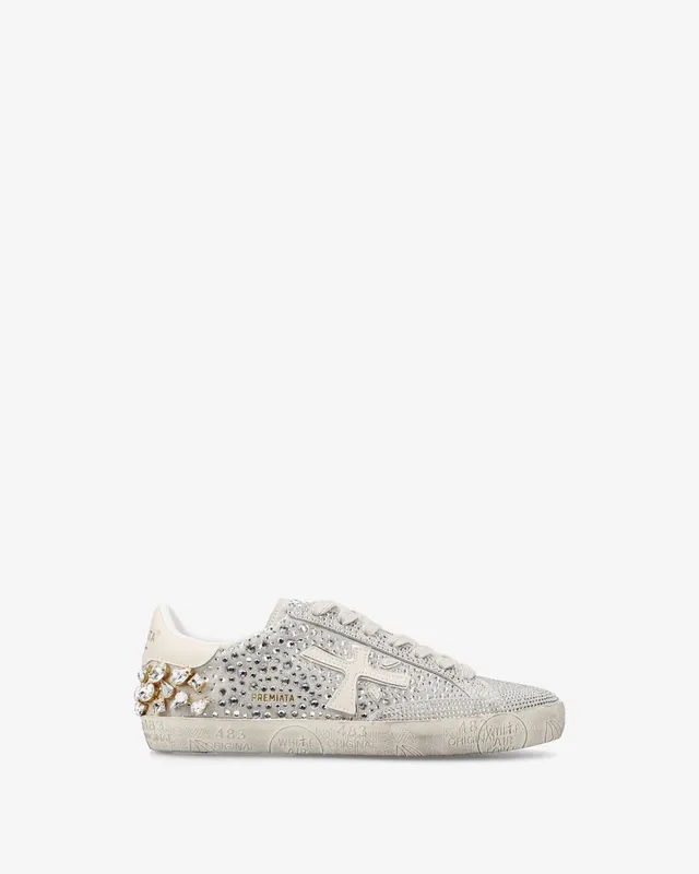 premiata-stevend-7848-sneaker-creme-silber-kristalle image 1