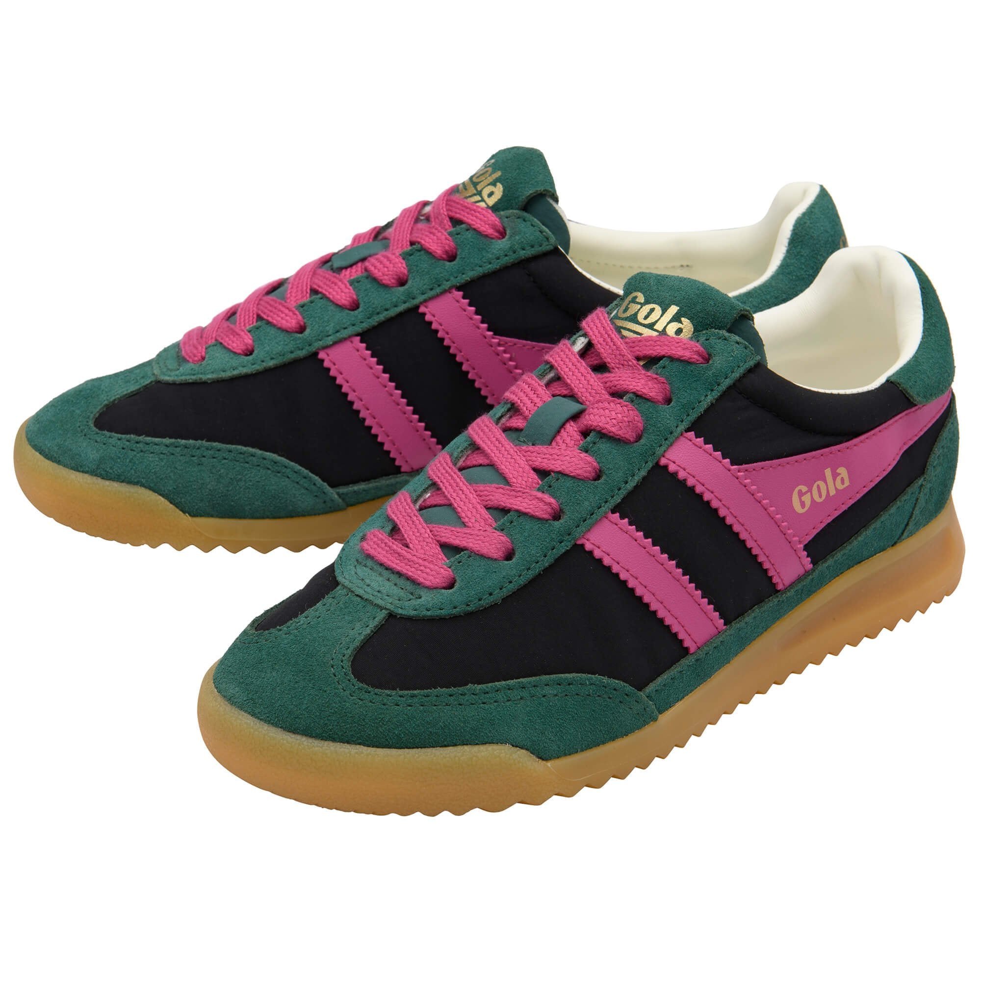 gola-firefly-sneaker-f-r-damen-in-schwarz-tannengr-n-fuchsia image 3
